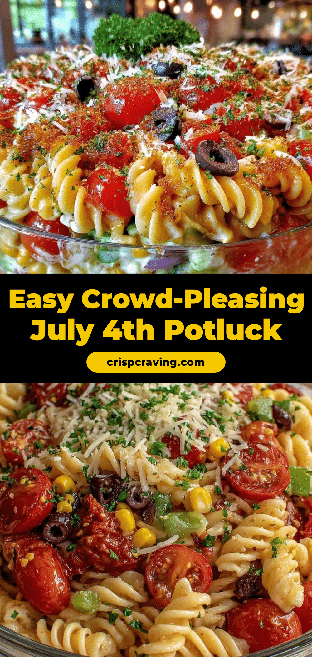 Easy Office July 4th Potluck Pasta Salad recipe