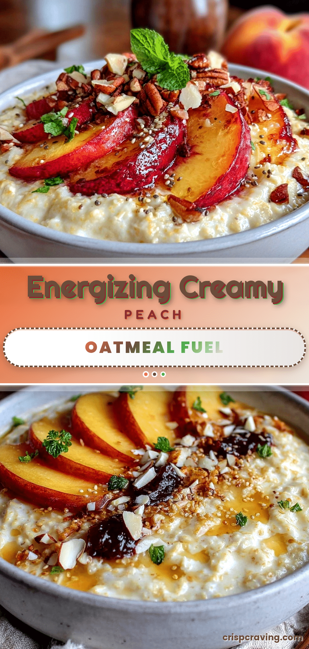healthy pre-workout energy peach oatmeal recipe