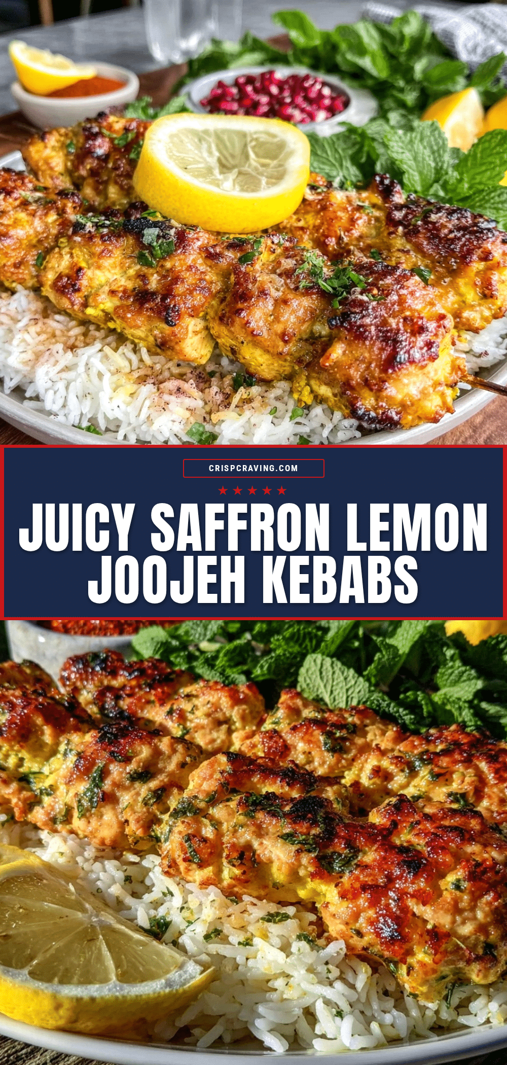 Joojeh Saffron Lemon Chicken Kebabs recipe