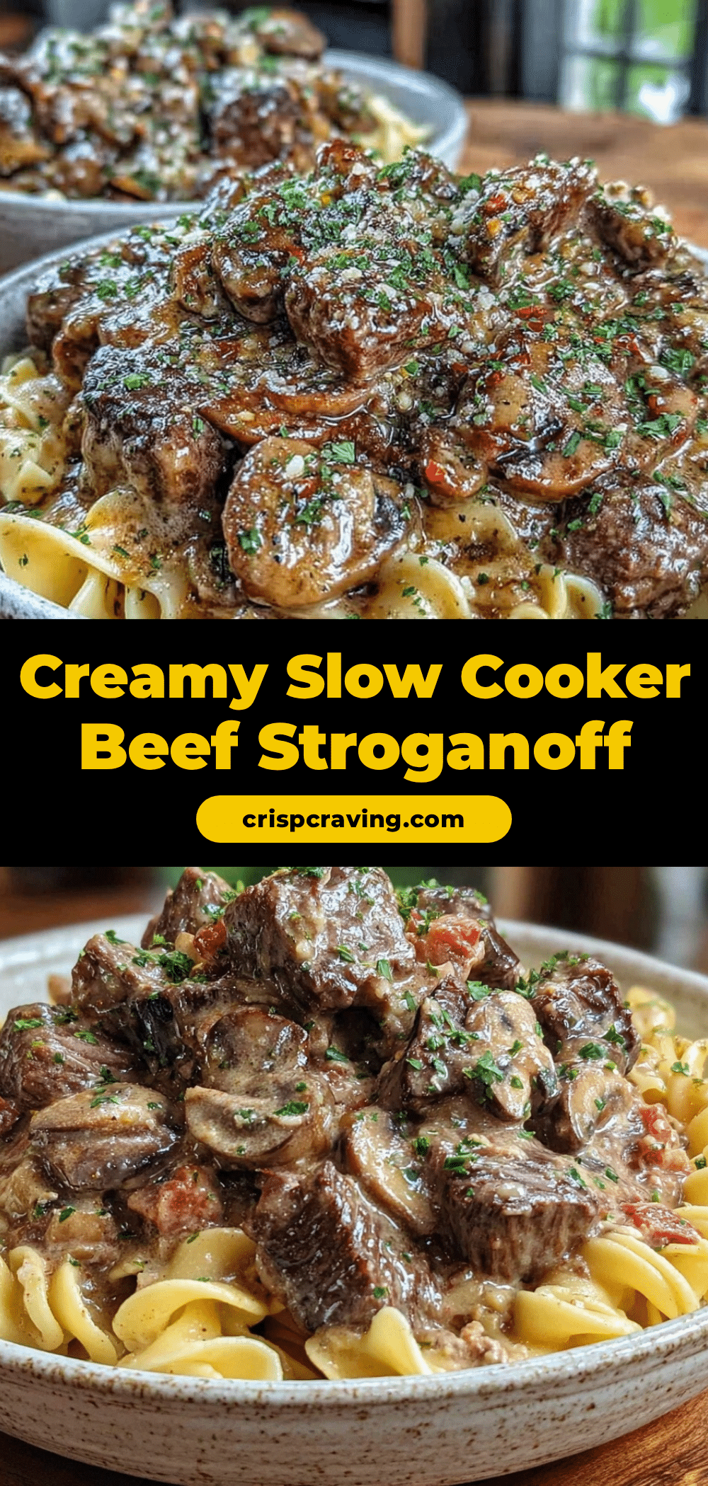 creamy slow cooker beef stroganoff recipe