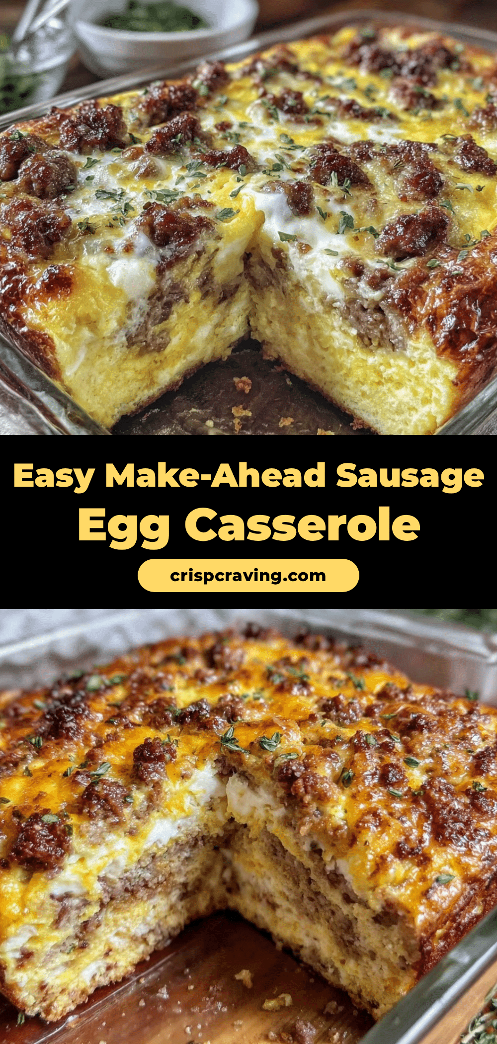 easy make-ahead egg and sausage breakfast casserole recipe