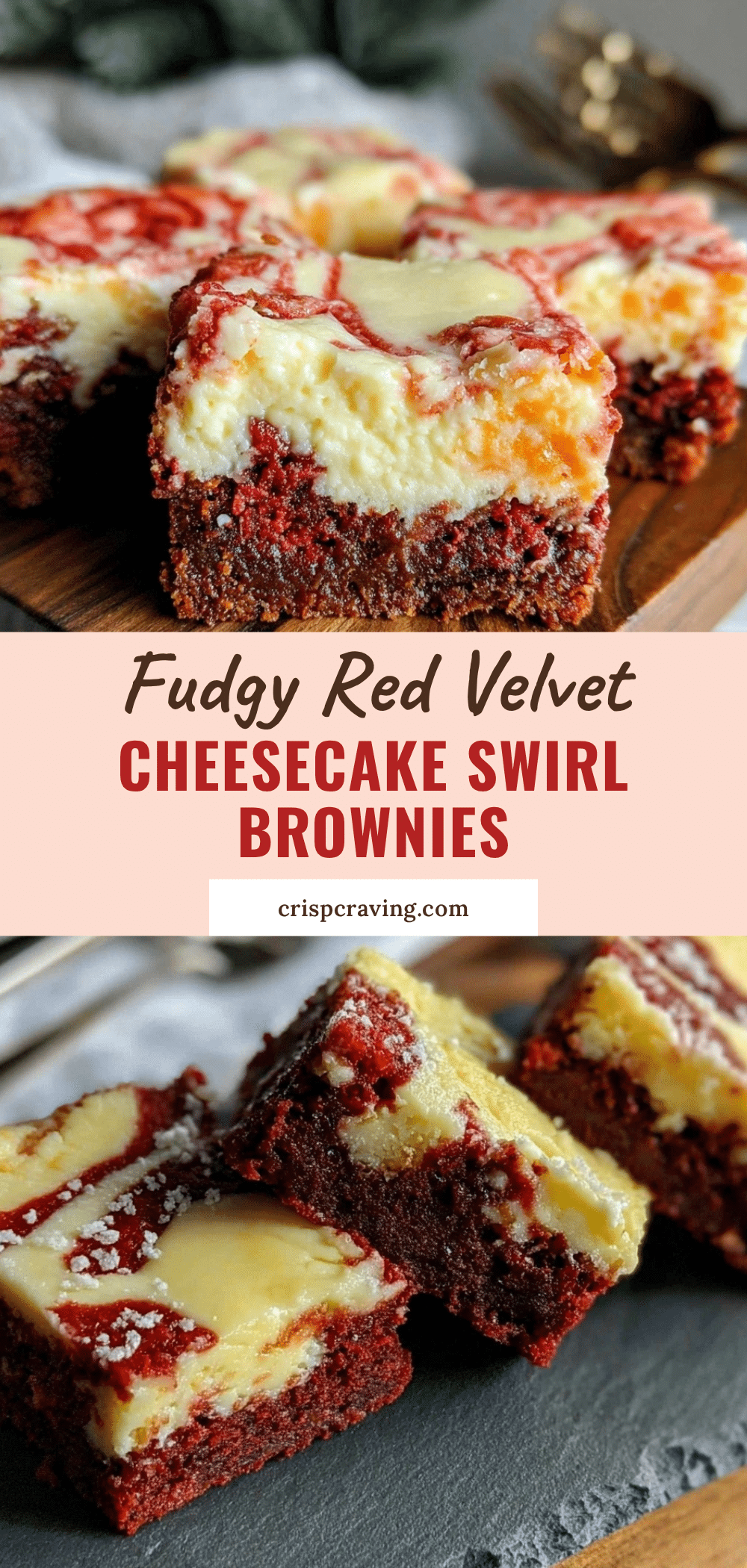 Fudgy Red Velvet Cheesecake Swirl Brownies recipe
