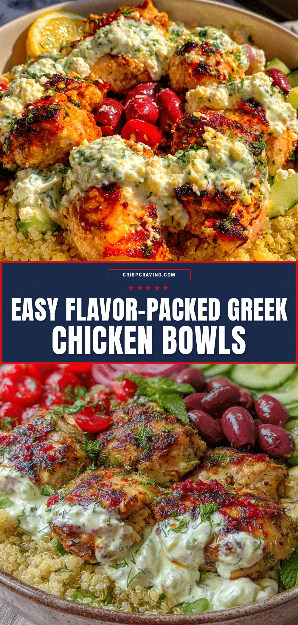 Greek chicken bowls recipe