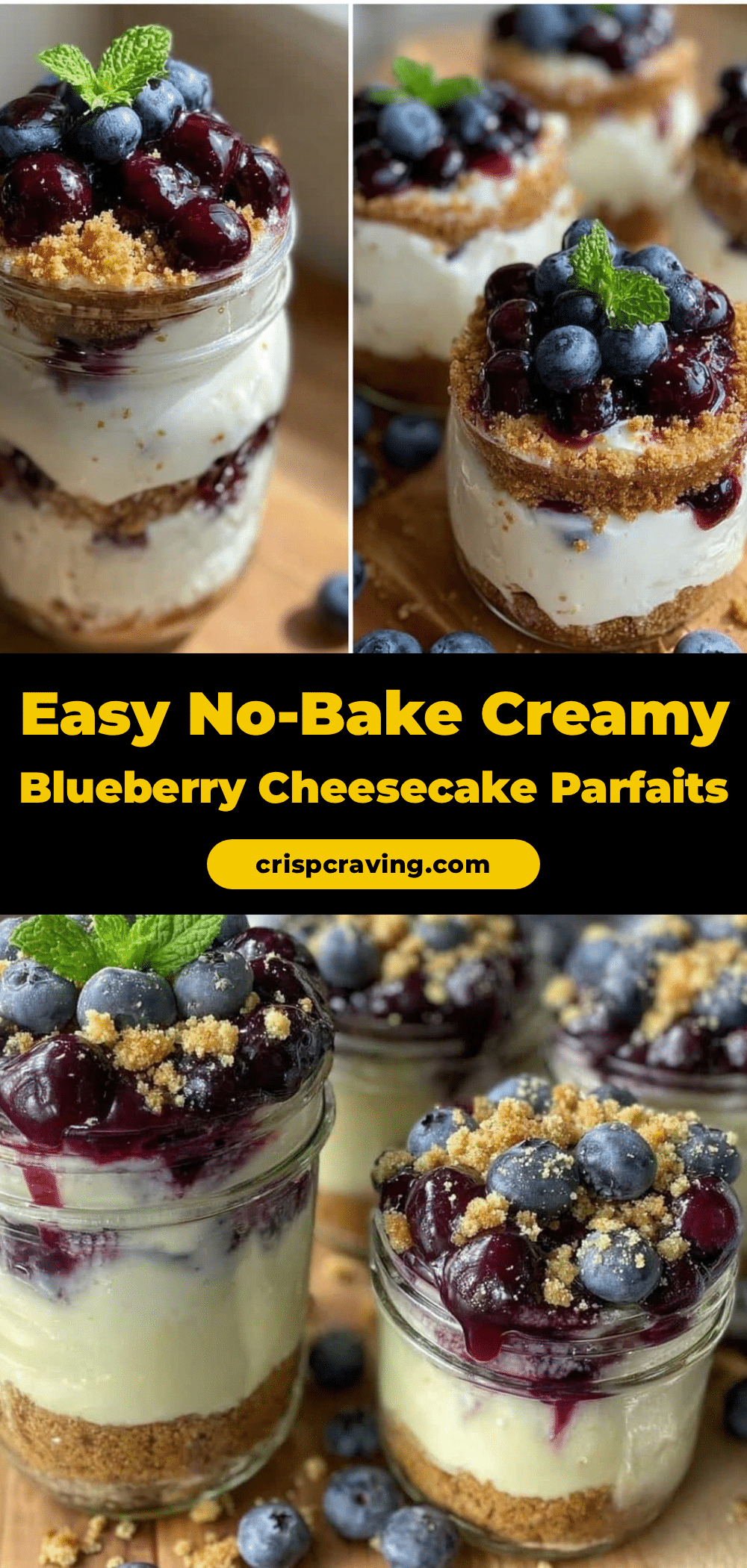 no bake blueberry cheesecake parfaits recipe