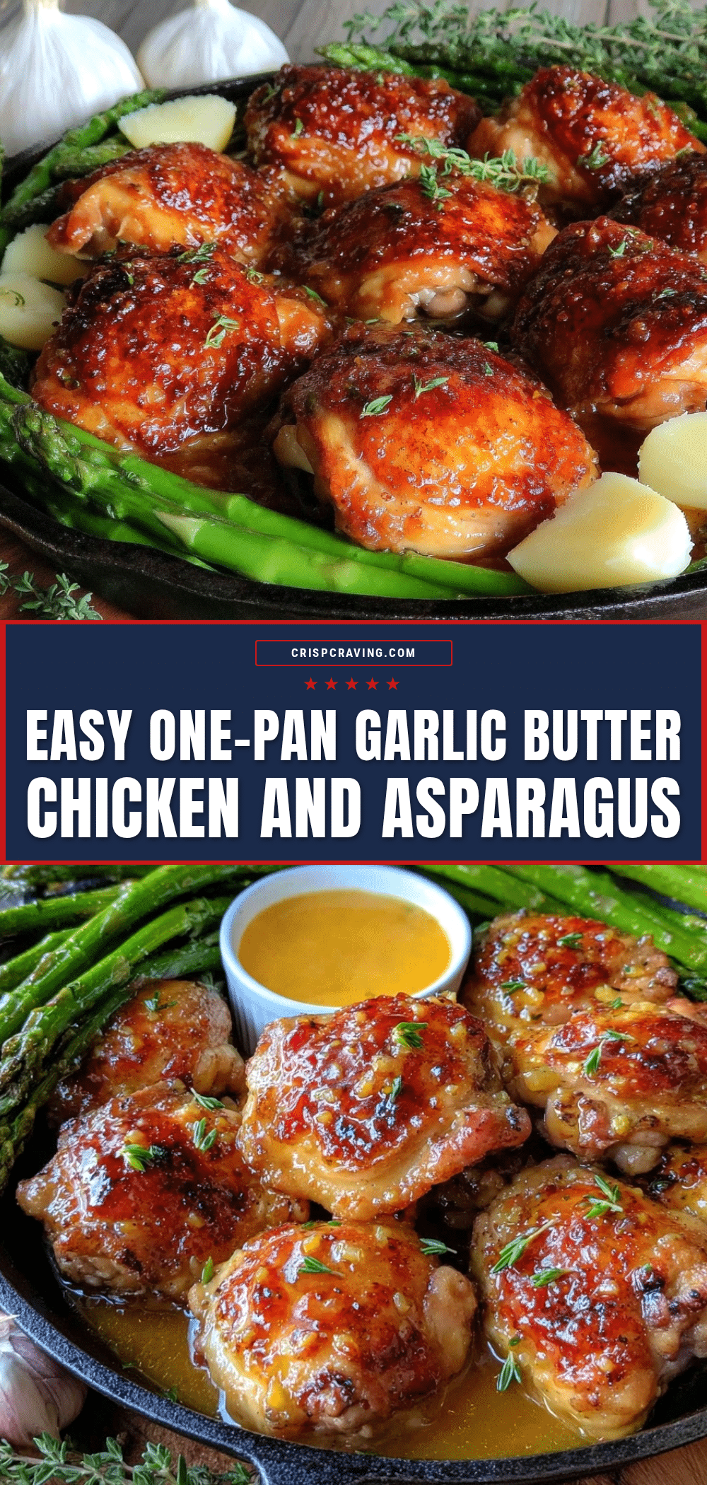 one-pan garlic butter chicken and asparagus recipe