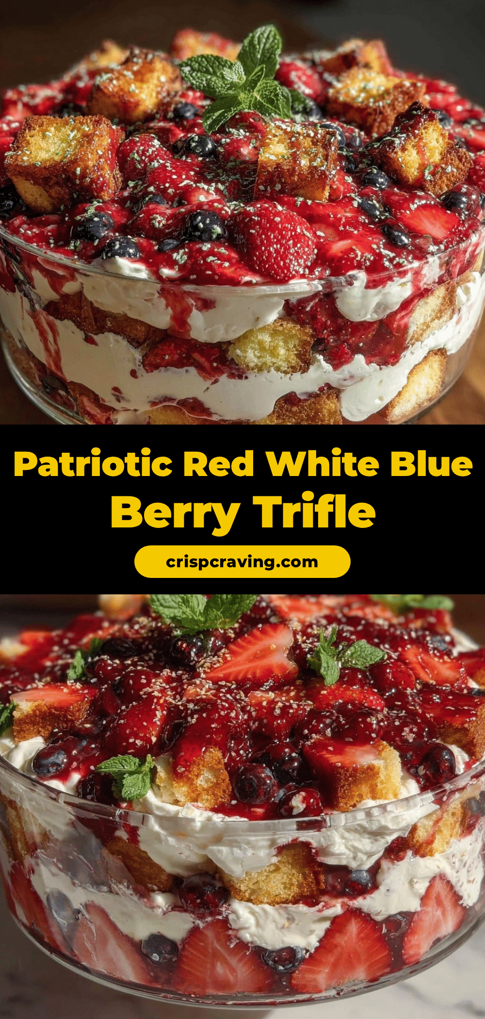 red white and blue layered berry trifle recipe