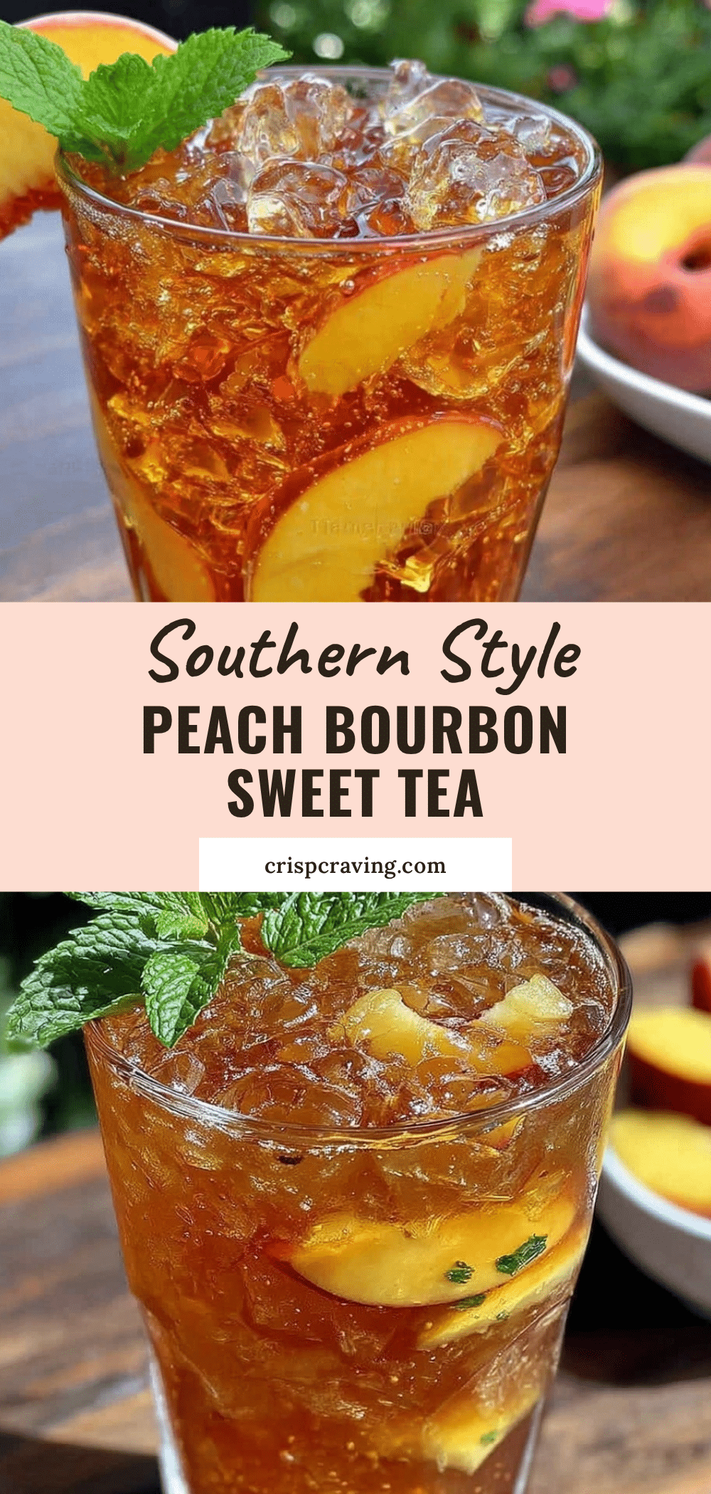 southern style peach bourbon sweet tea recipe