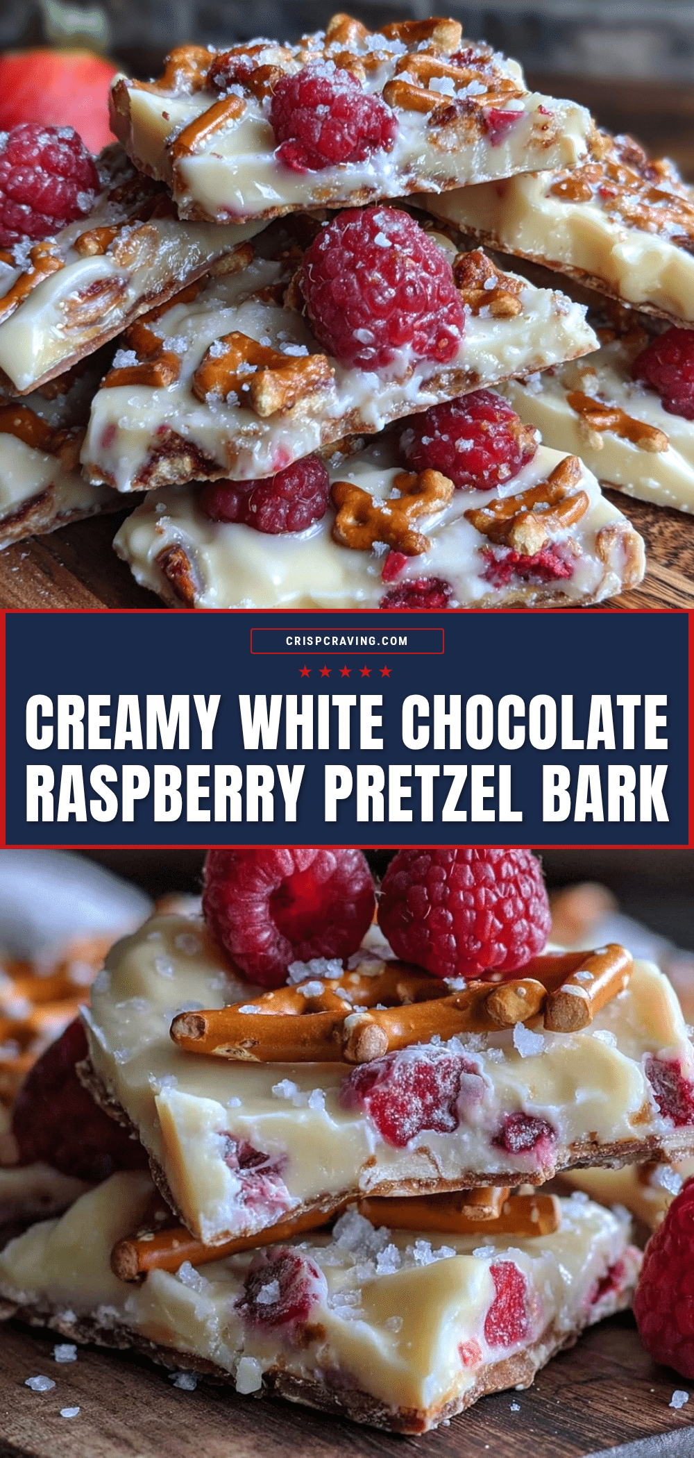 white chocolate raspberry pretzel bark recipe