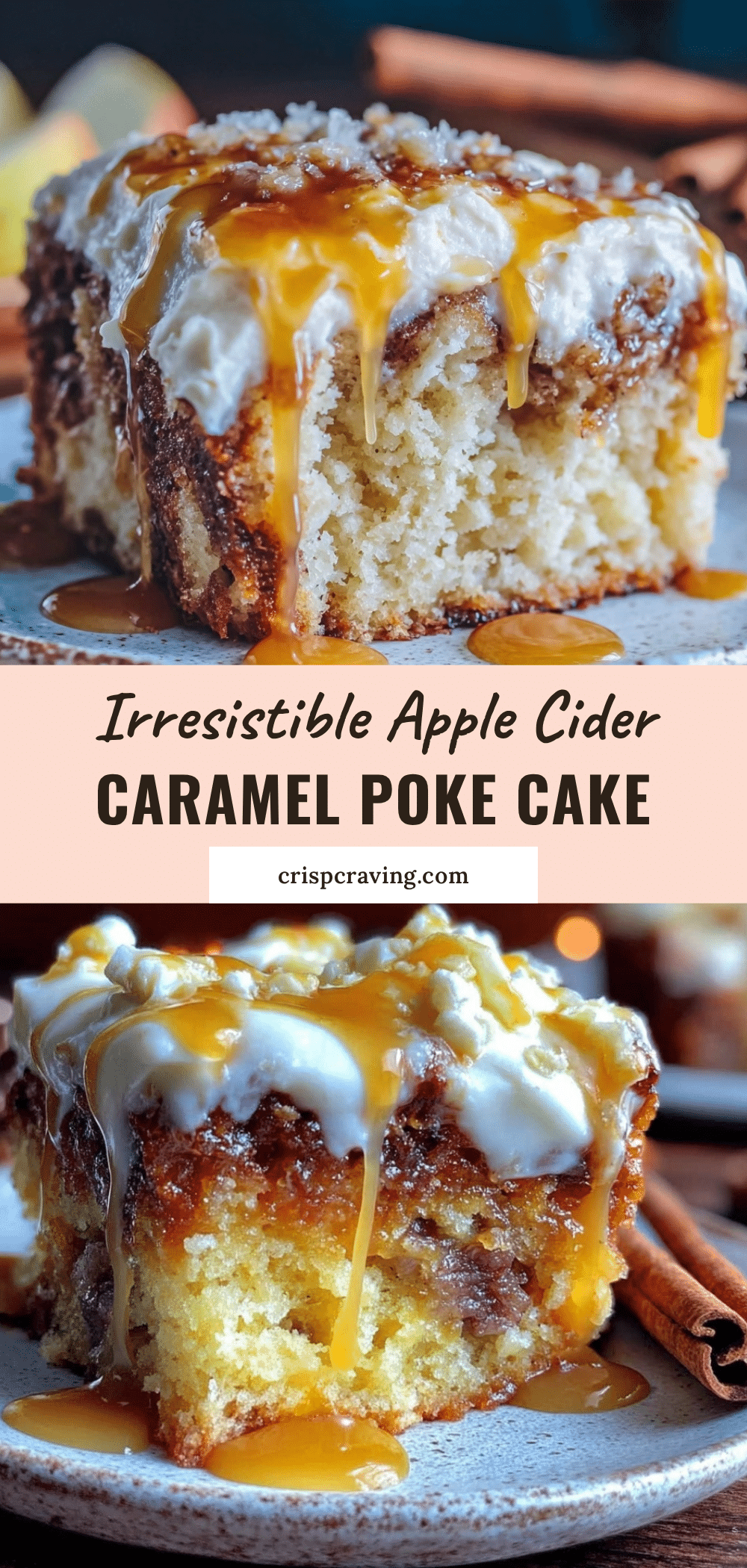 apple cider caramel poke cake recipe