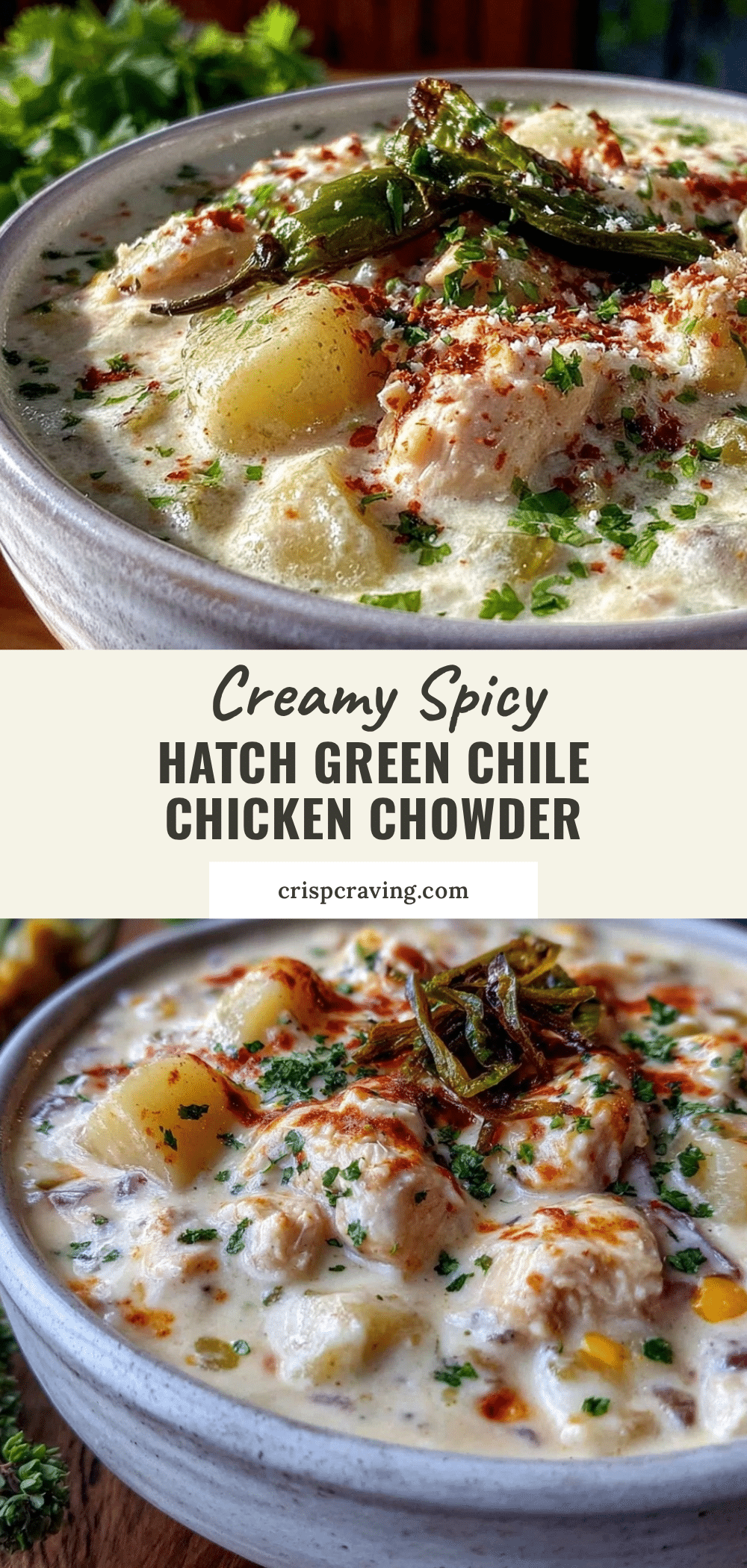 creamy Hatch green chile chicken chowder recipe