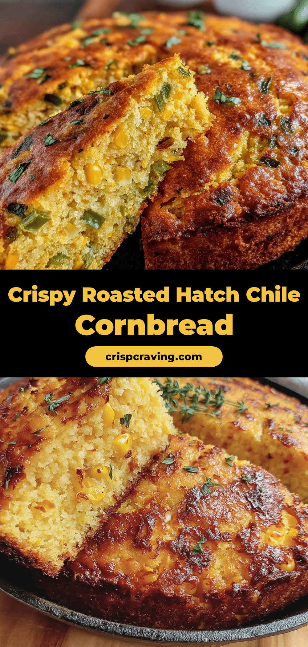 crispy roasted hatch green chile cornbread recipe