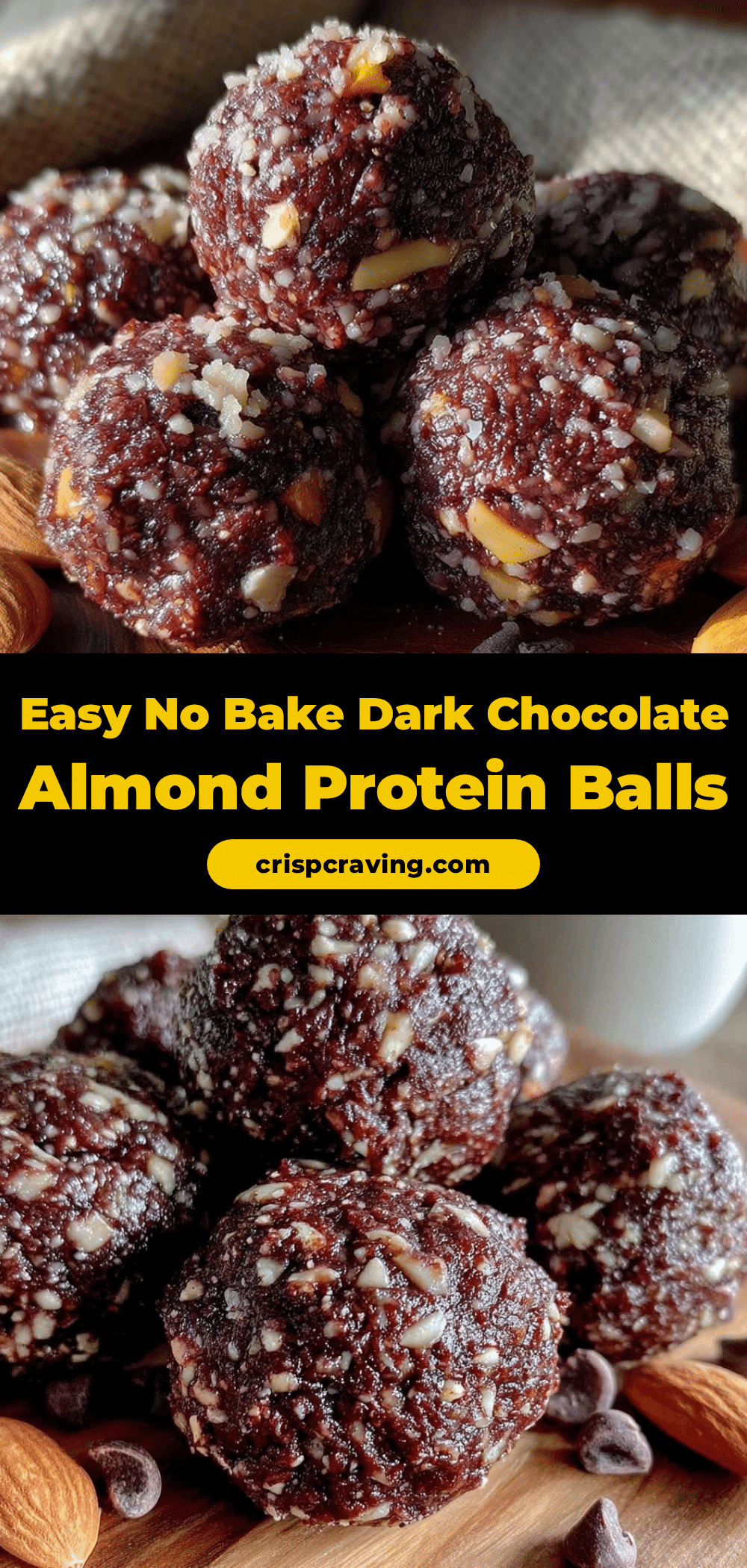 dark chocolate almond protein balls recipe