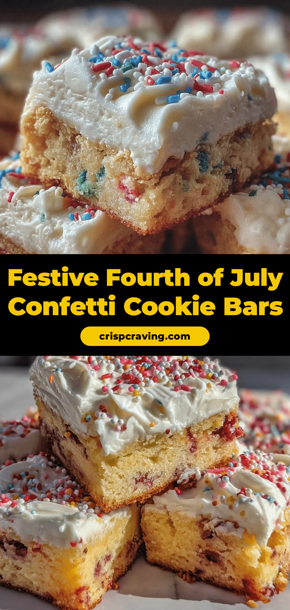 fourth of july confetti cookie bars recipe