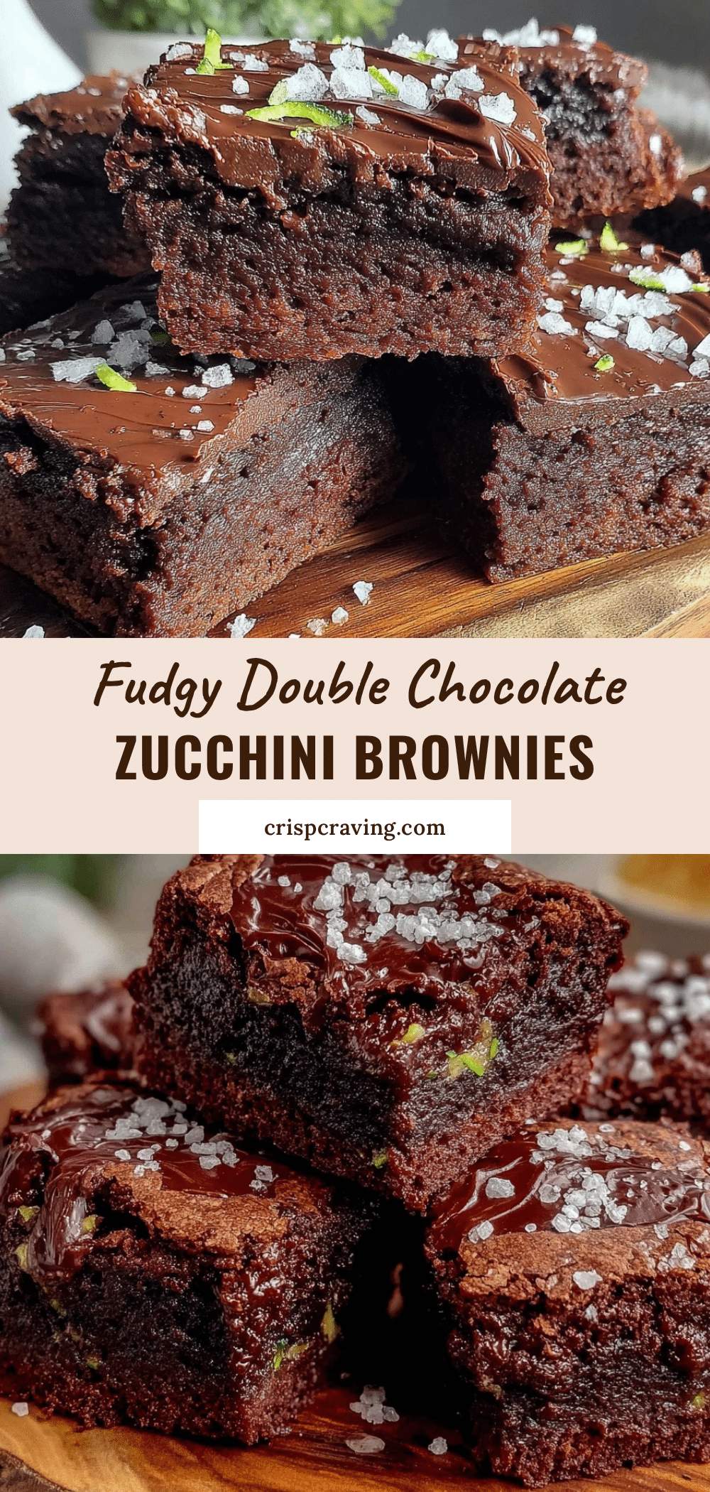 fudgy double chocolate zucchini brownies recipe