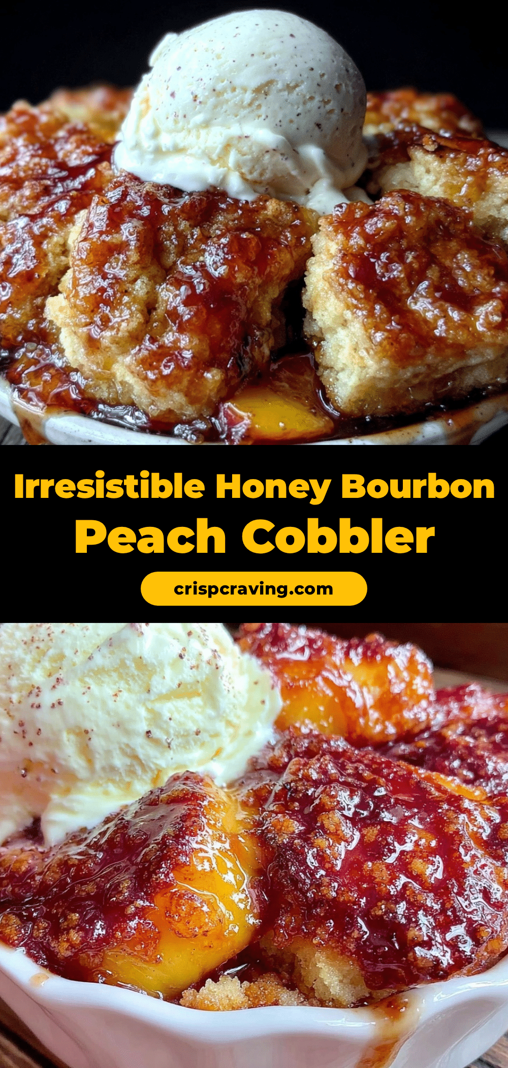 honey bourbon peach cobbler recipe