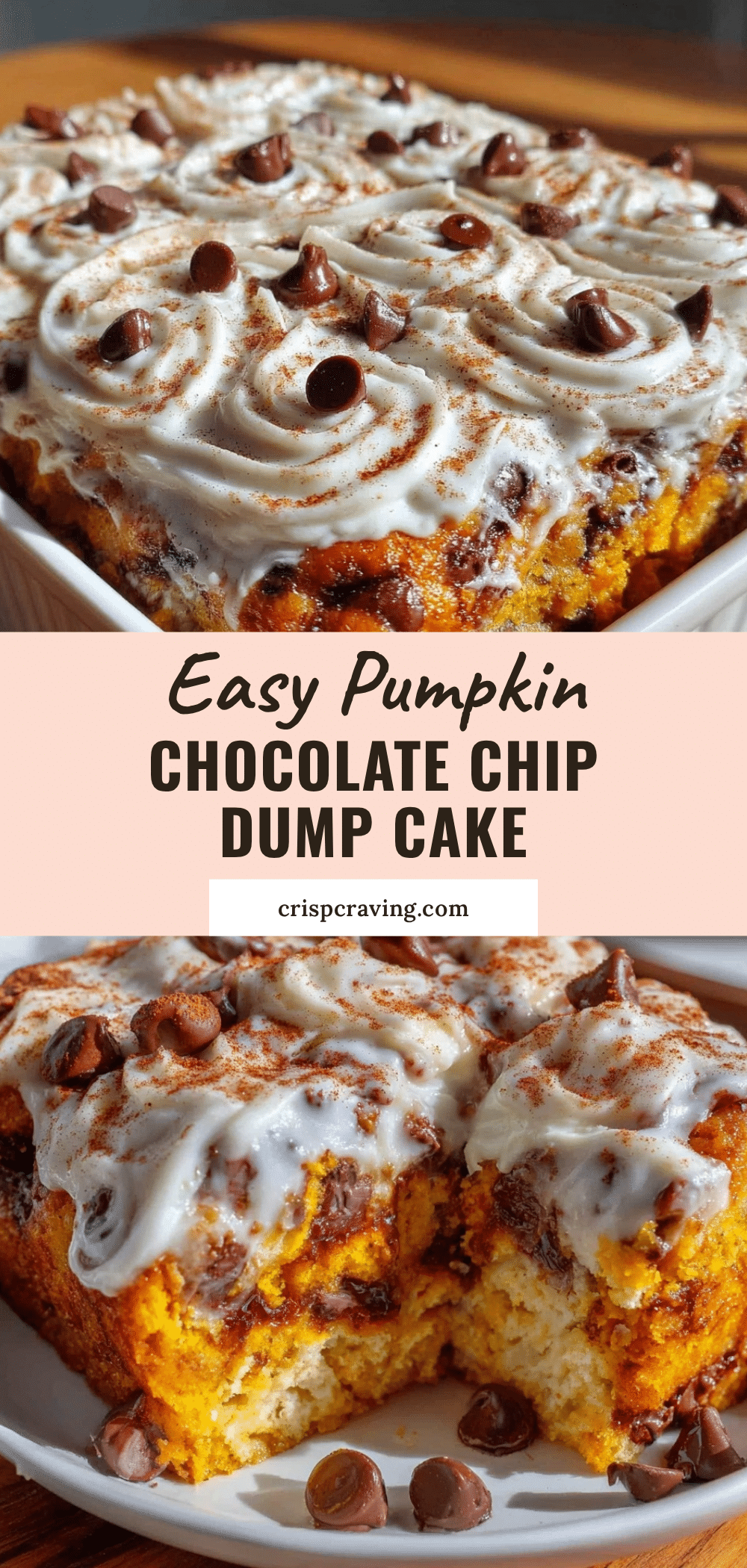 pumpkin chocolate chip dump cake recipe