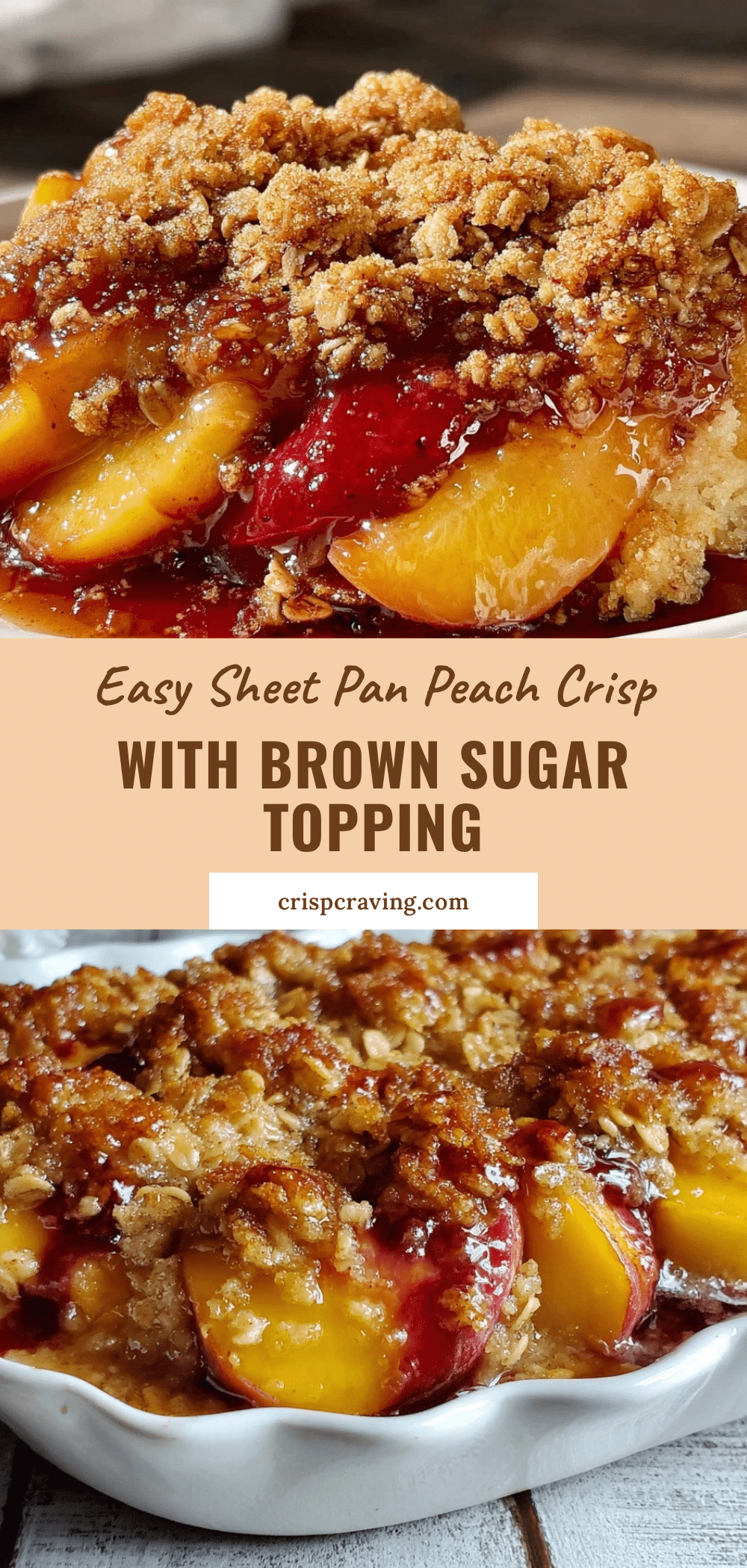 sheet pan peach crisp recipe