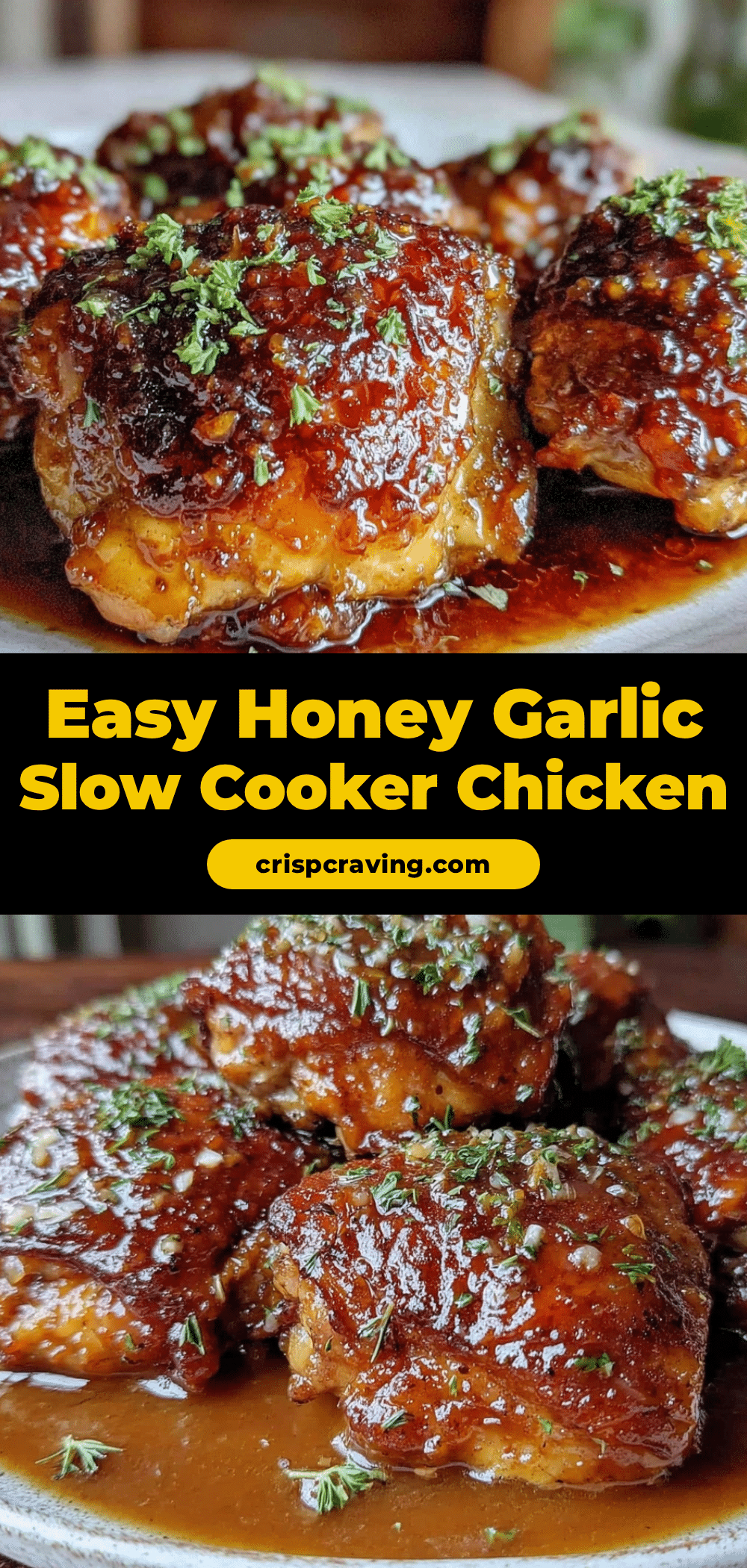 slow cooker honey garlic chicken thighs recipe