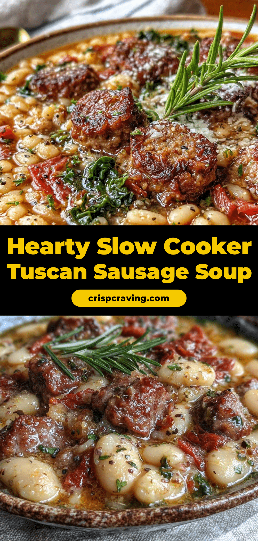 slow cooker tuscan white bean sausage soup recipe