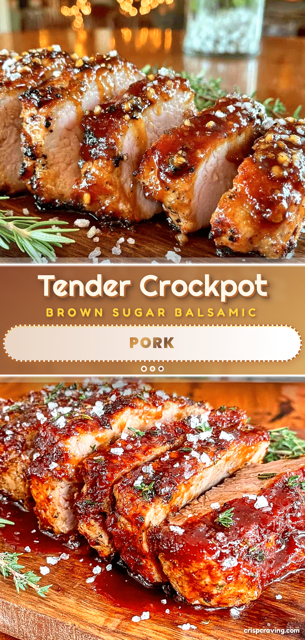 Tender Crockpot Brown Sugar Balsamic Pork Tenderloin recipe