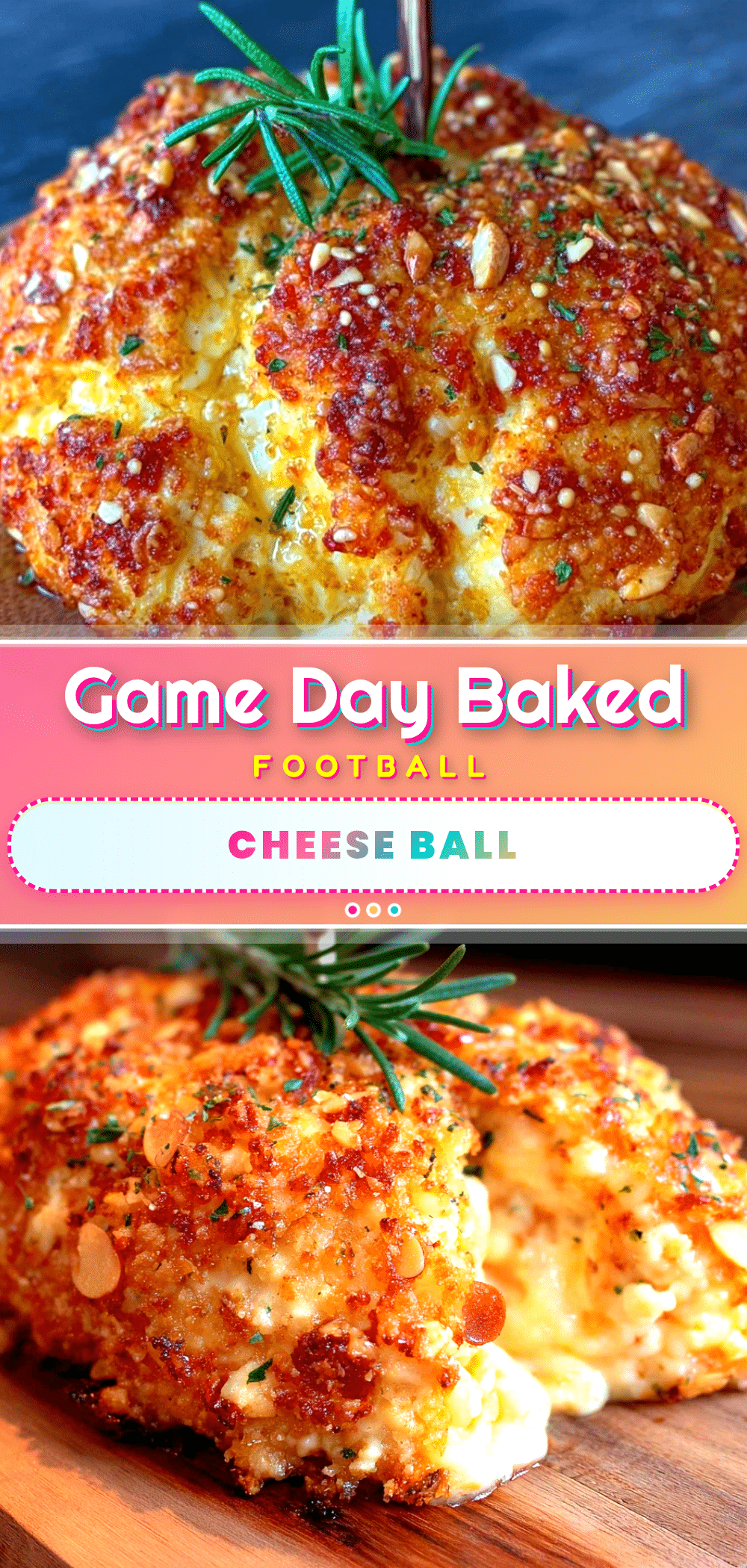 baked football cheese ball recipe