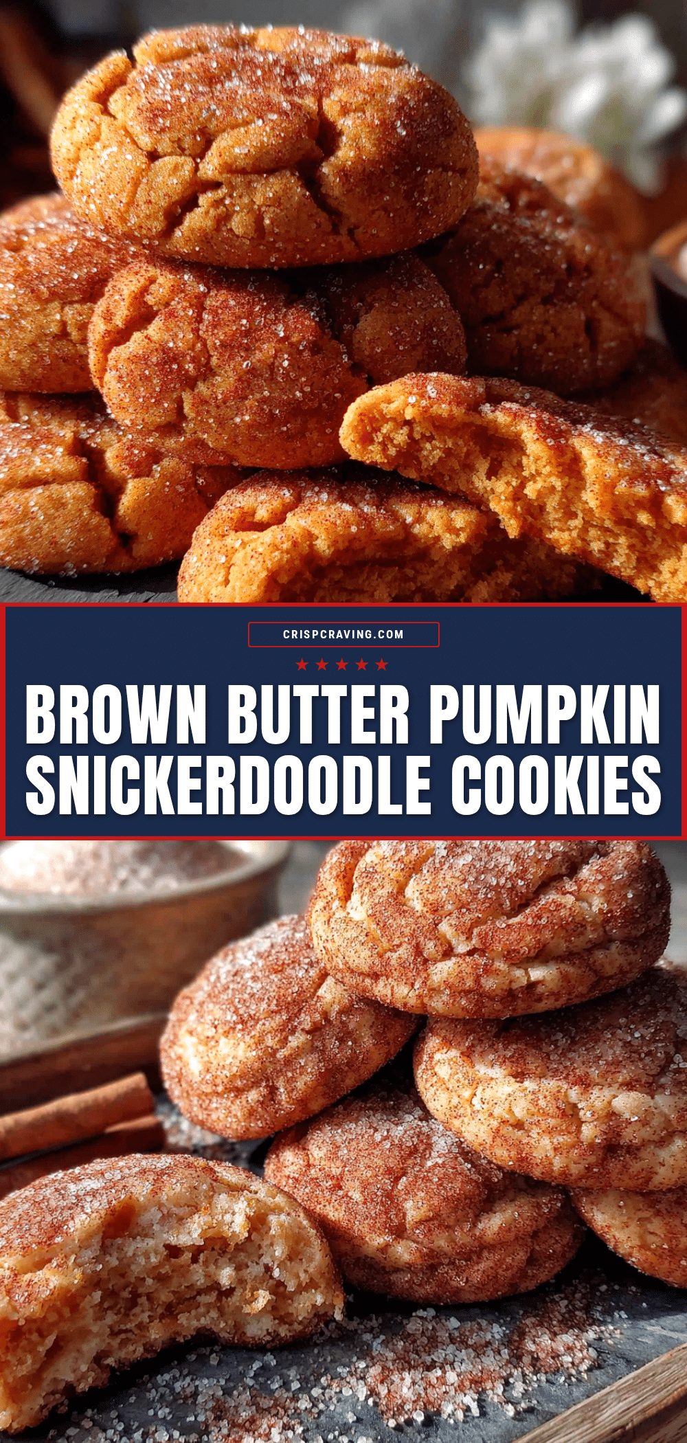 brown butter pumpkin snickerdoodle cookies recipe