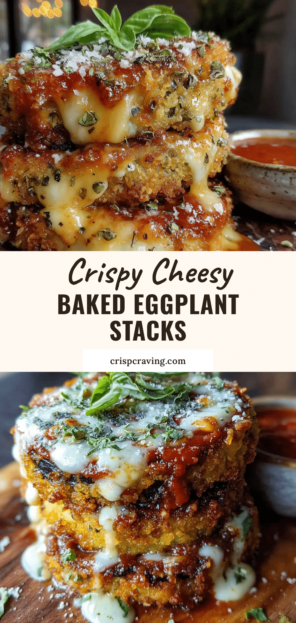 crispy baked eggplant parmesan stacks recipe