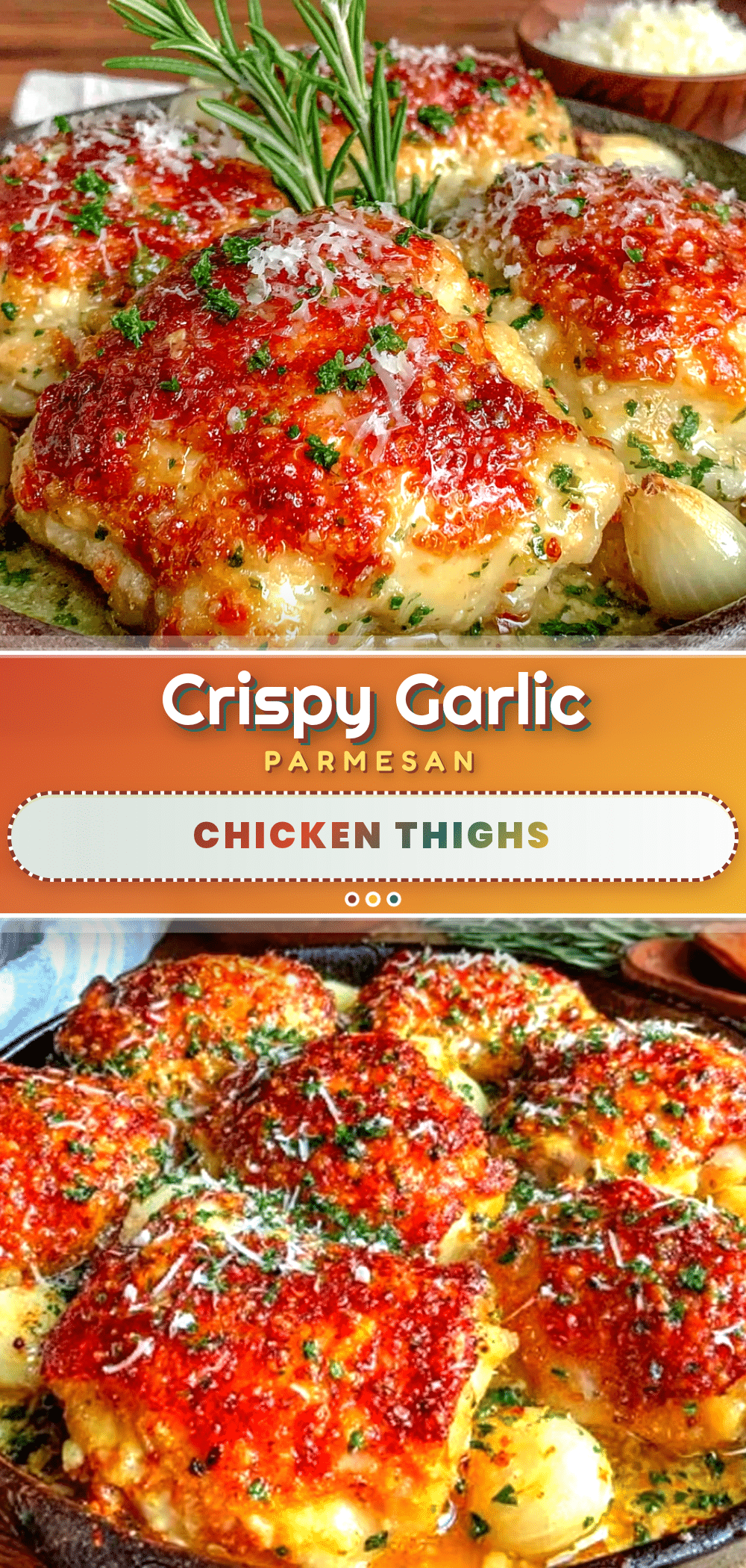 crispy garlic parmesan baked chicken thighs recipe