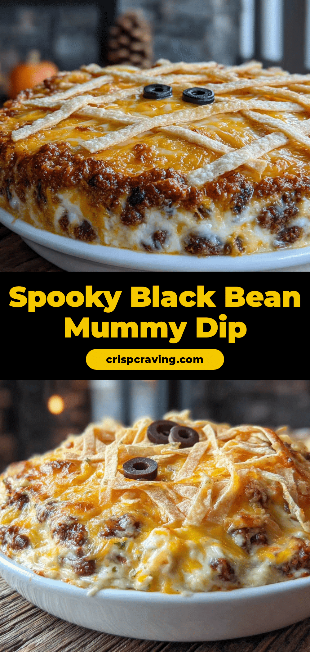 Easy Black Bean Mummy Taco Dip recipe