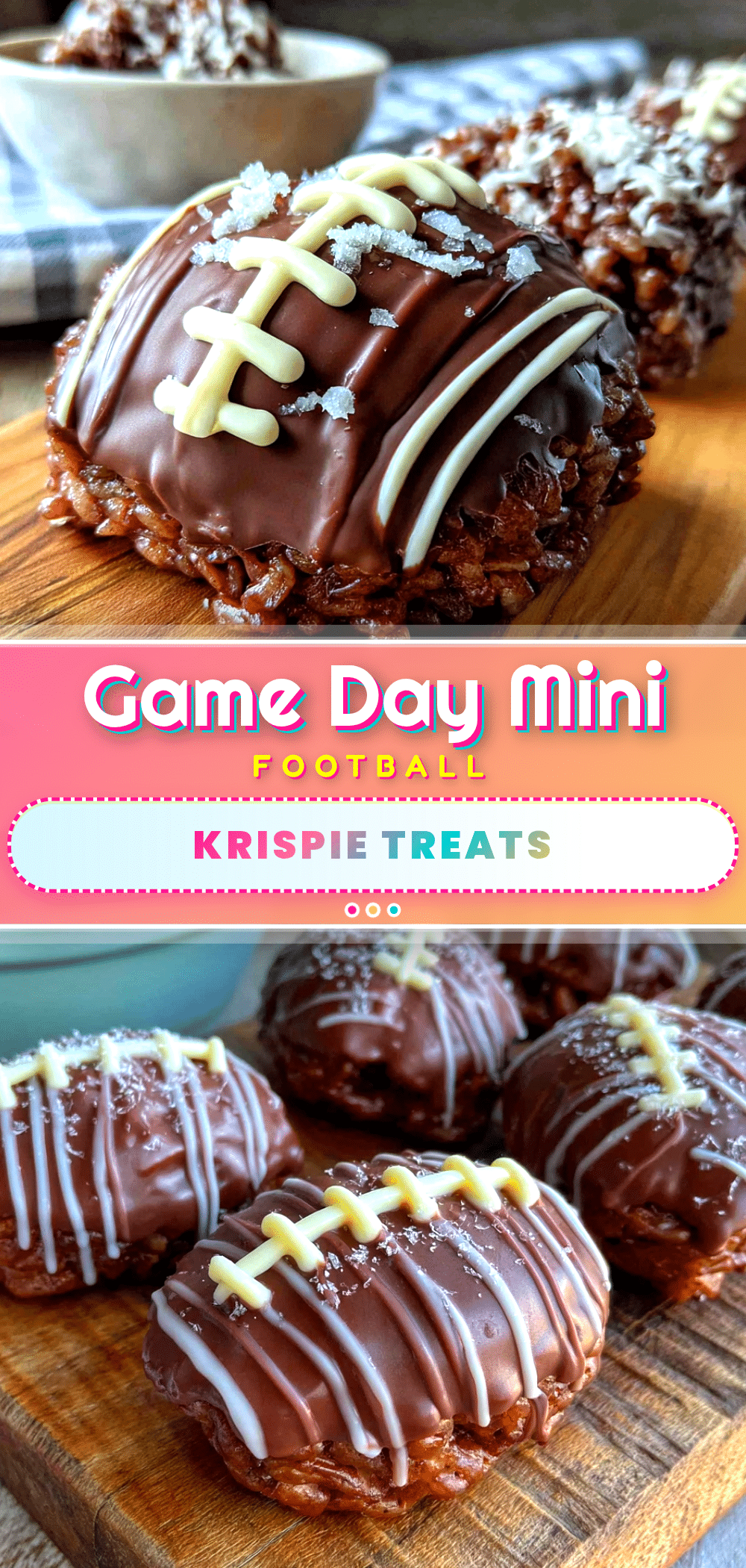Easy Mini Football Helmet Rice Krispie Treats recipe