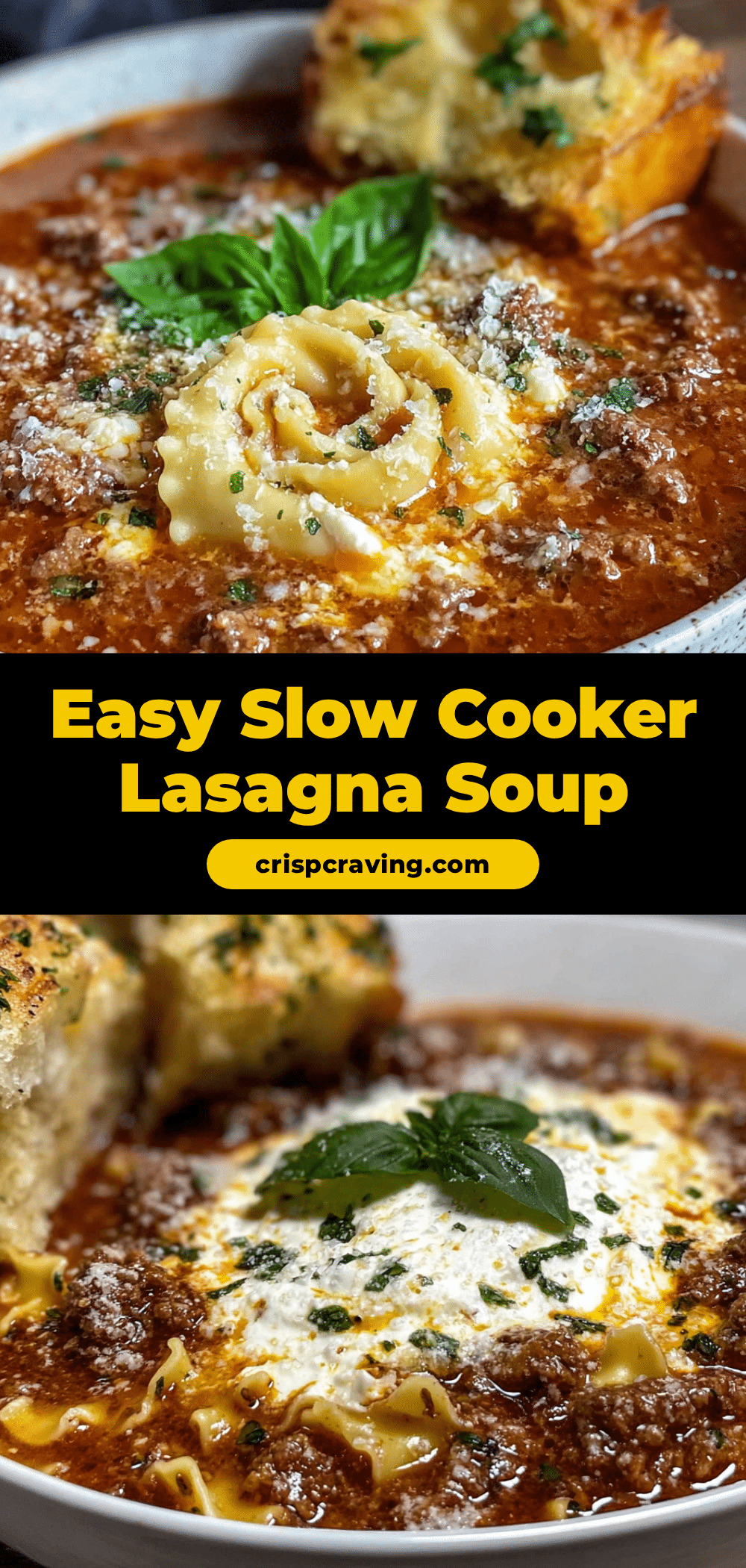 easy slow cooker lasagna soup recipe