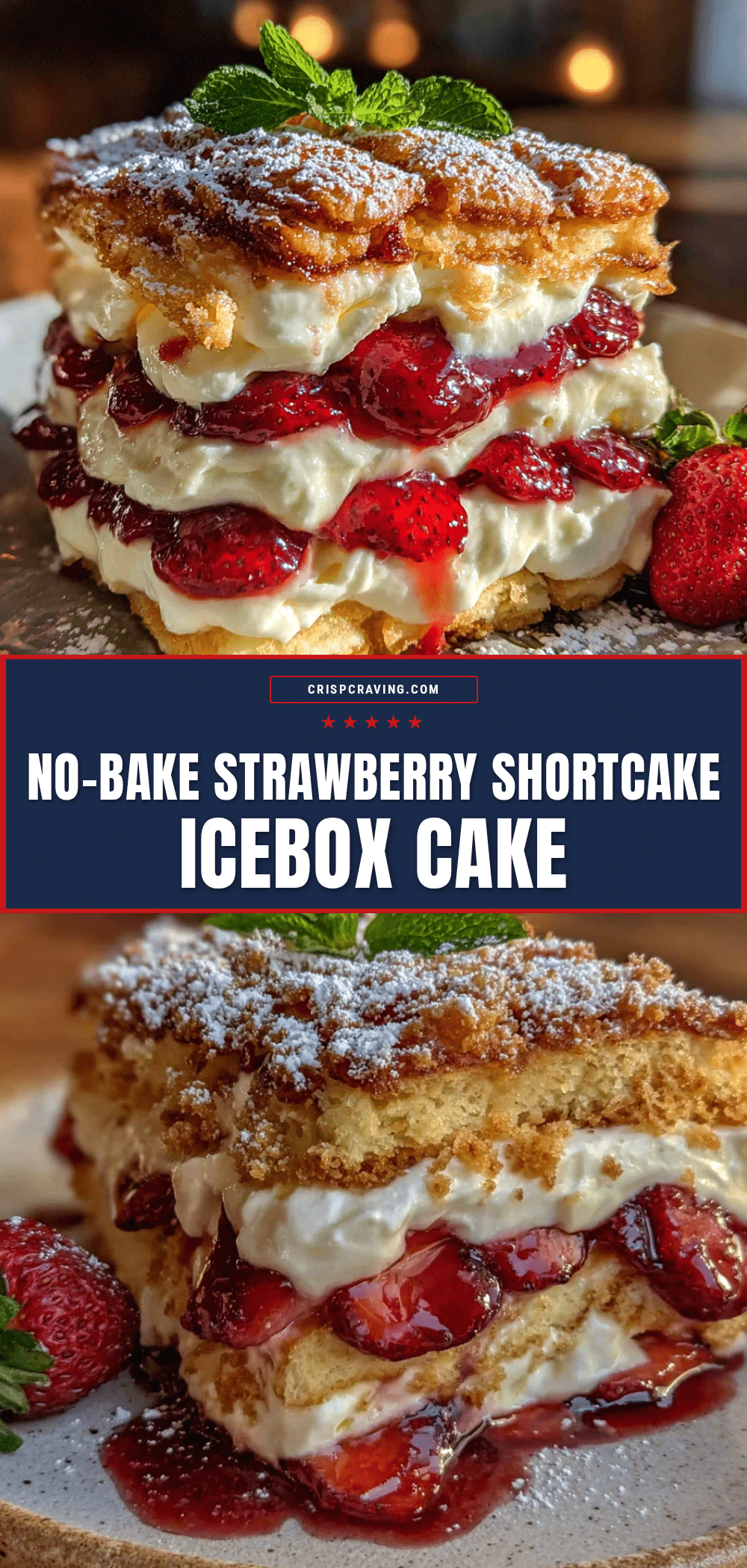no-bake strawberry shortcake icebox cake recipe