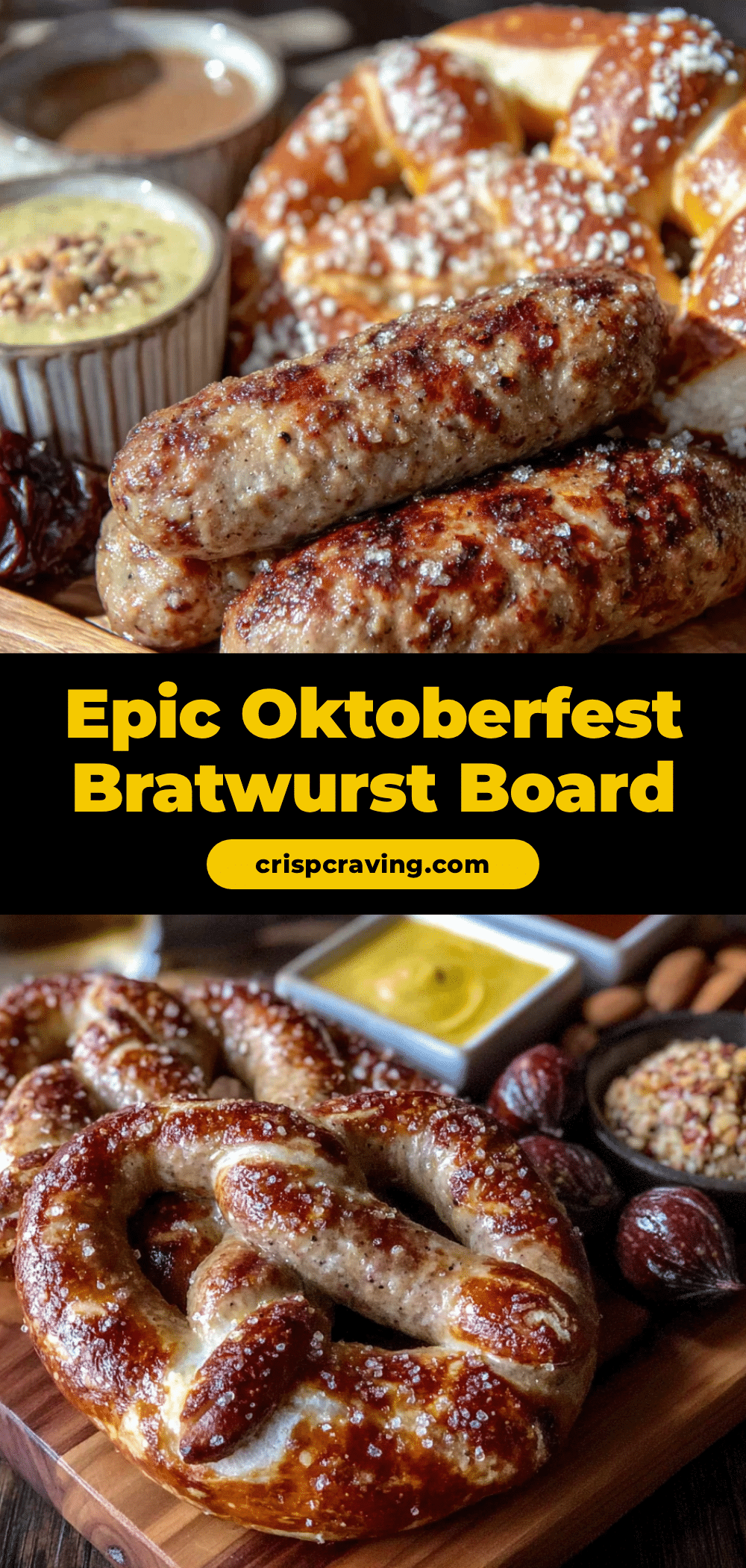 Oktoberfest bratwurst and pretzel board recipe