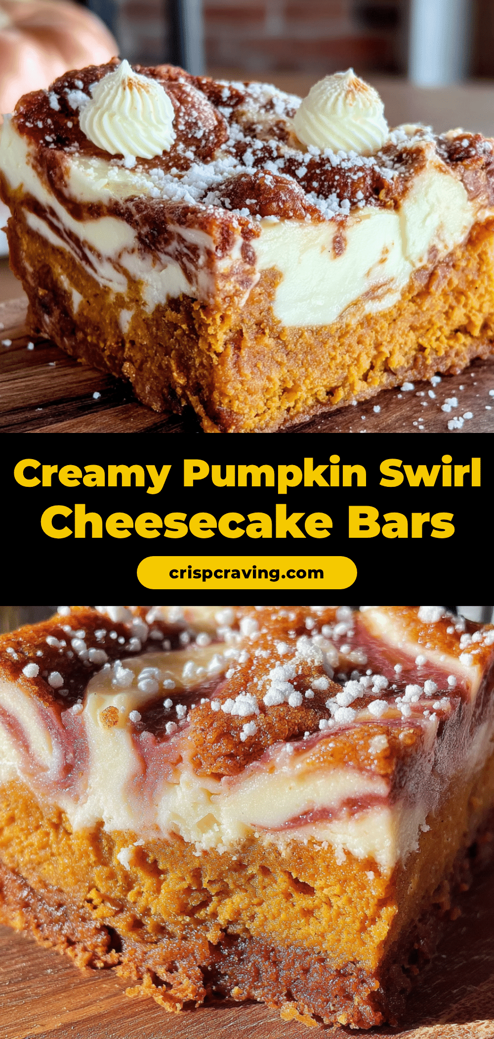 pumpkin cheesecake swirl bars recipe