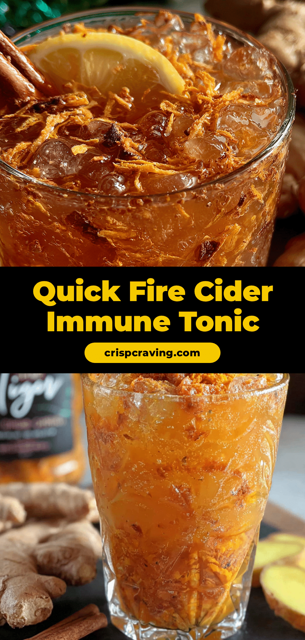 quick fire cider immune tonic with ginger and turmeric recipe