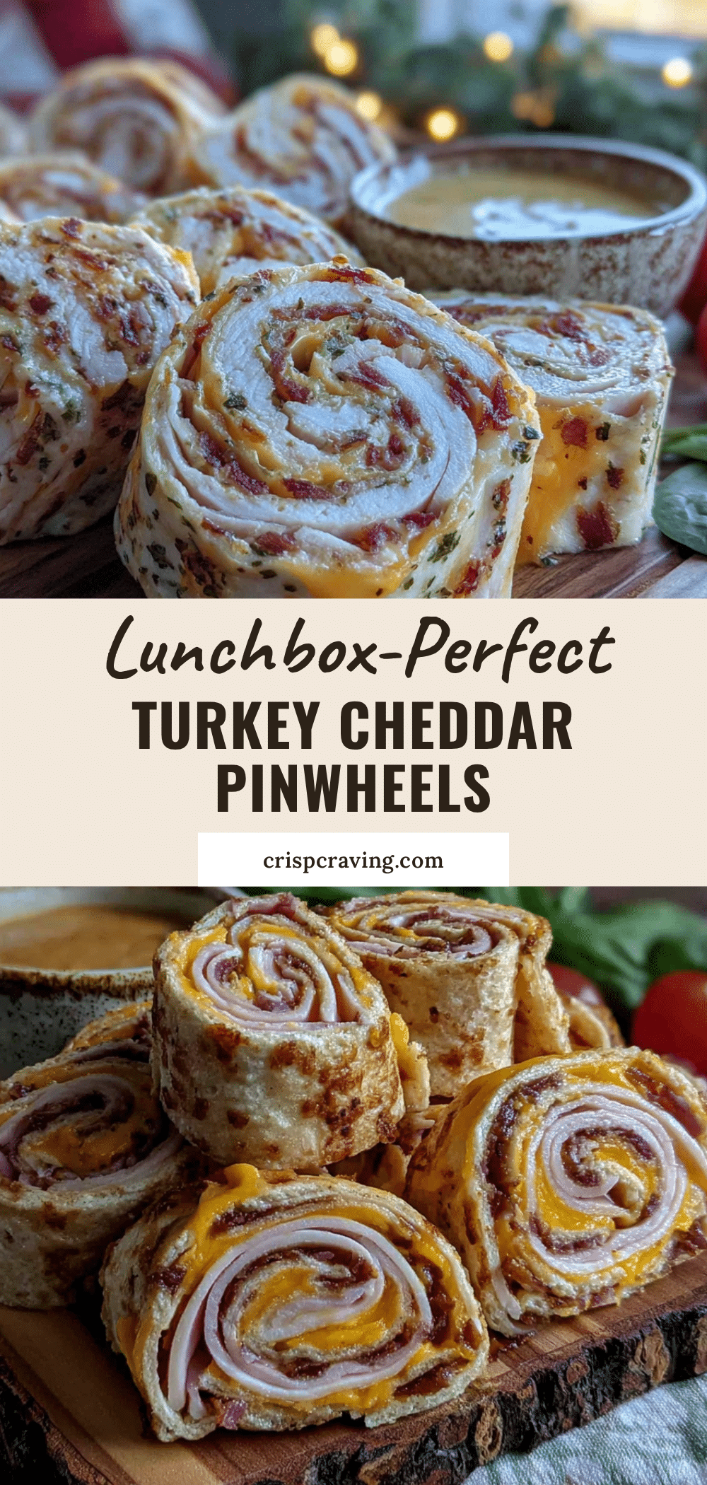 turkey and cheddar pinwheel roll-ups recipe