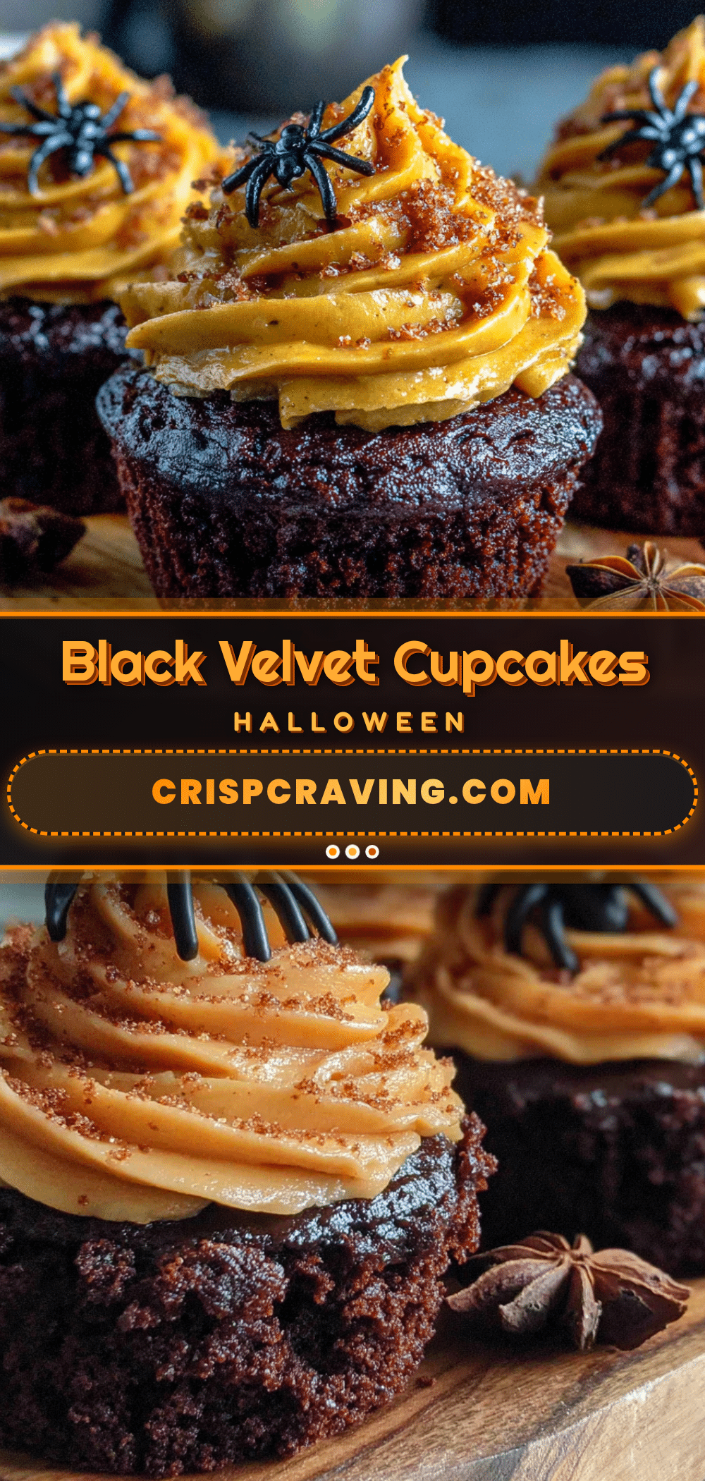 black velvet Halloween cupcakes recipe