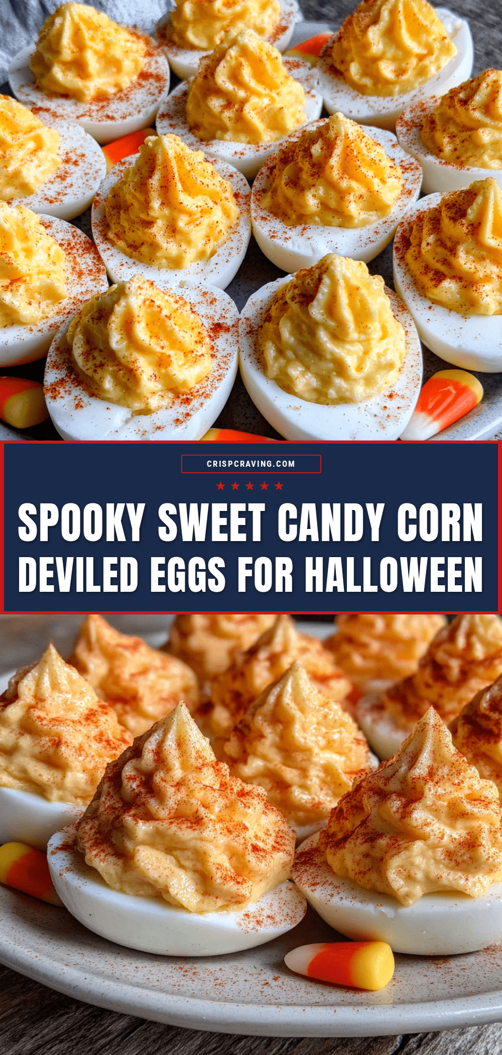 candy corn deviled eggs recipe