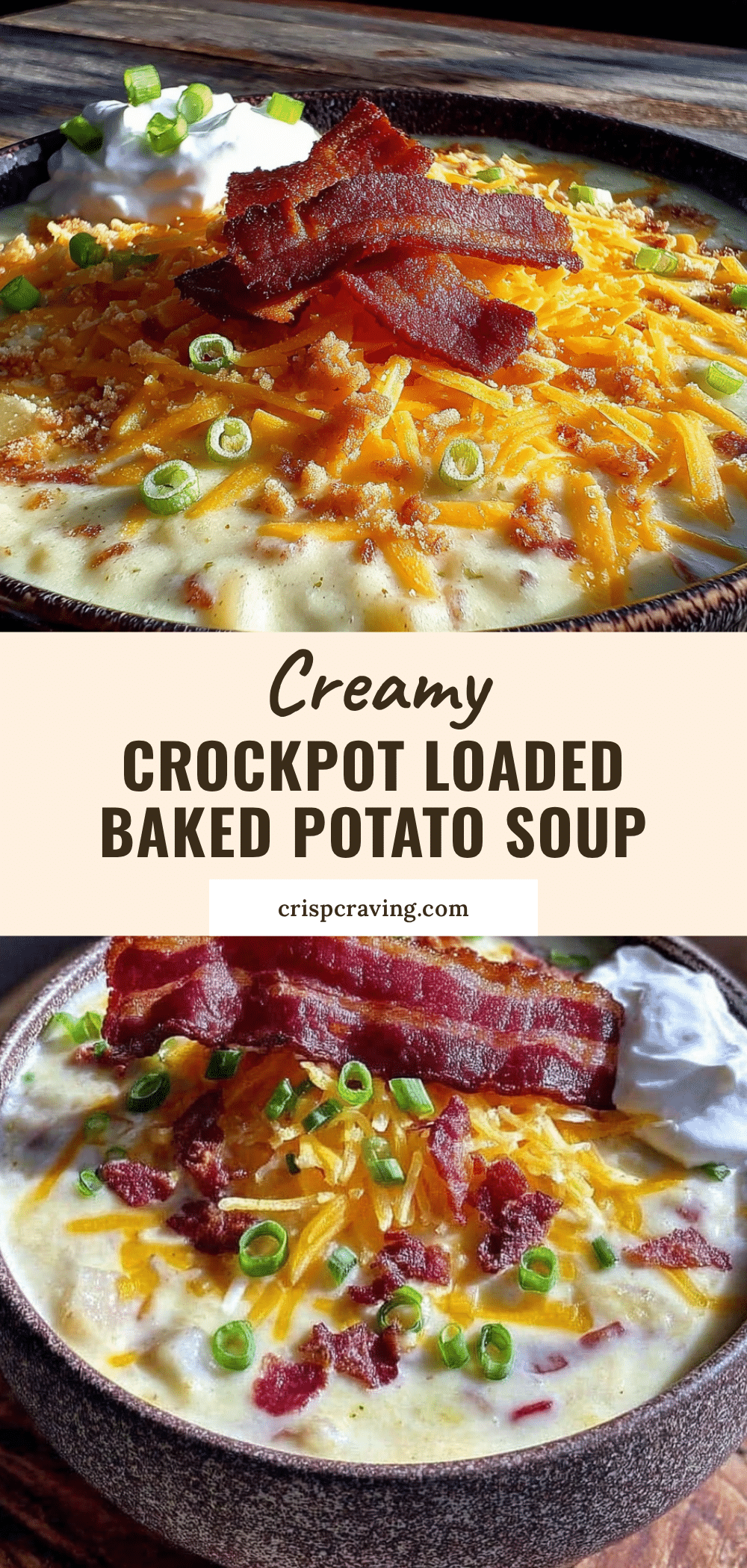 Creamy Crockpot Loaded Baked Potato Soup recipe