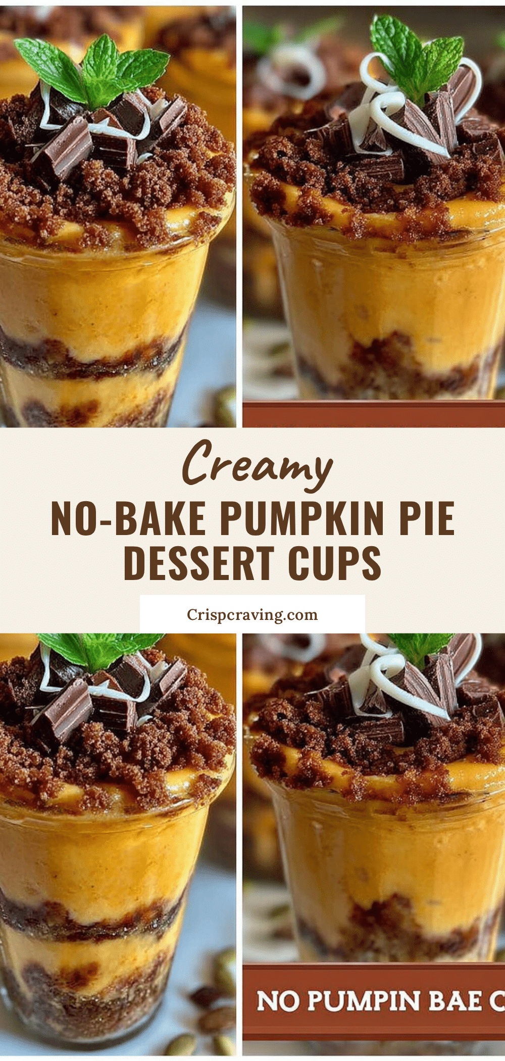 creamy no-bake pumpkin pie dessert cups recipe