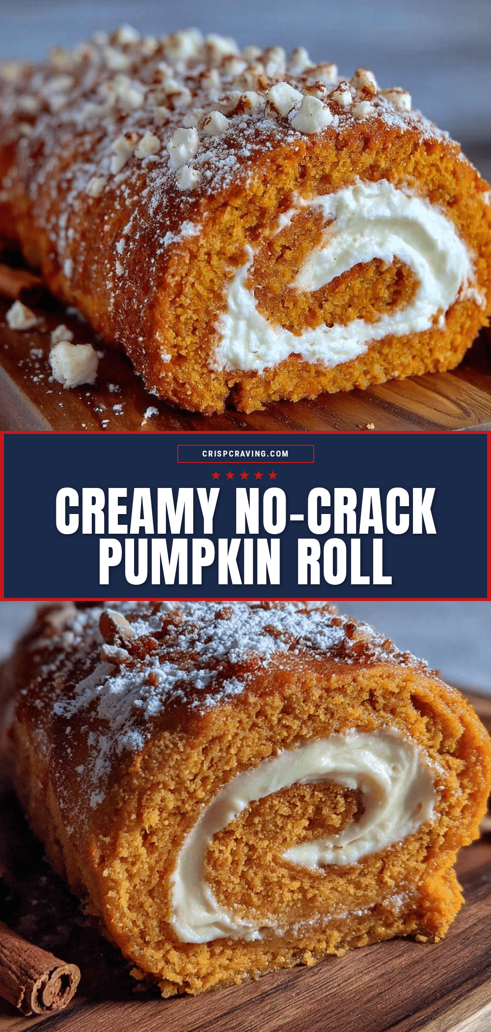 creamy no-crack pumpkin roll recipe