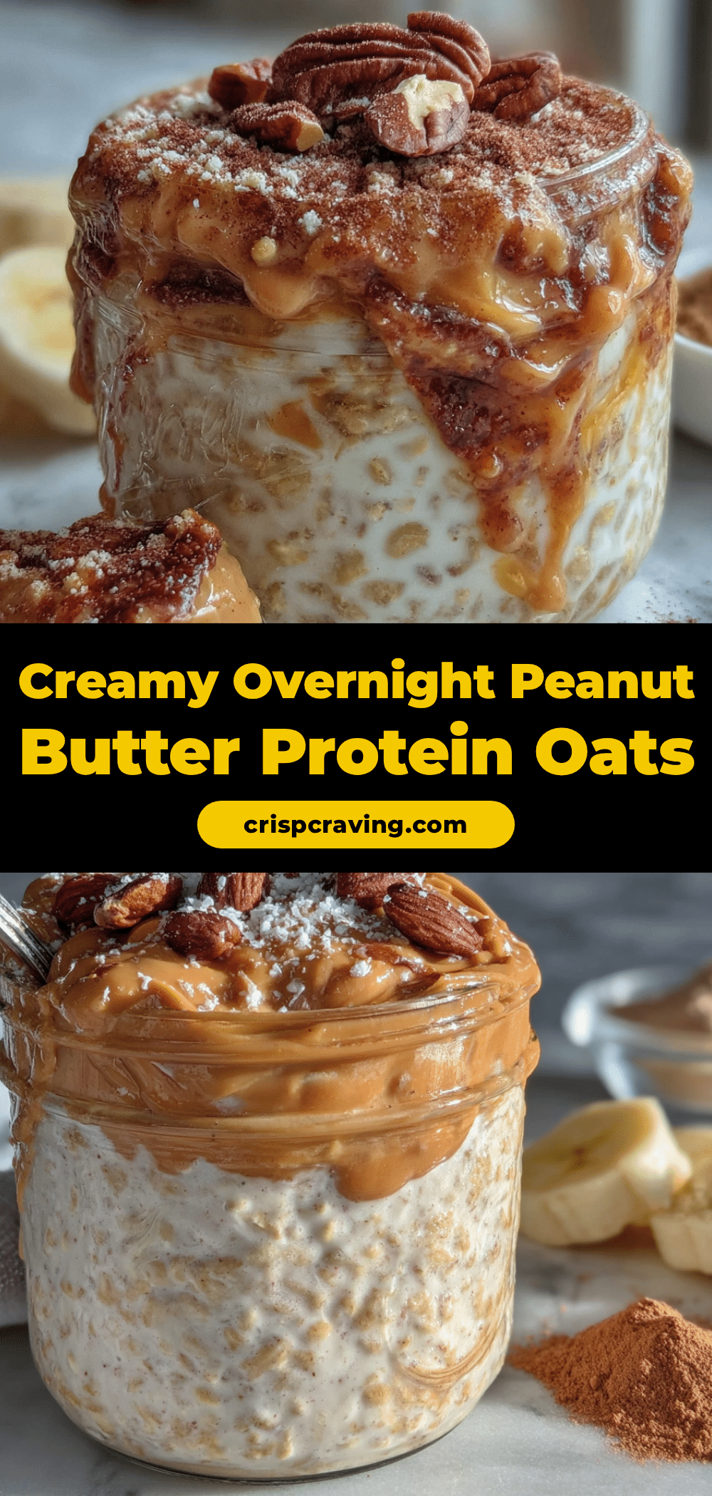 Creamy Overnight Peanut Butter Protein Oats recipe