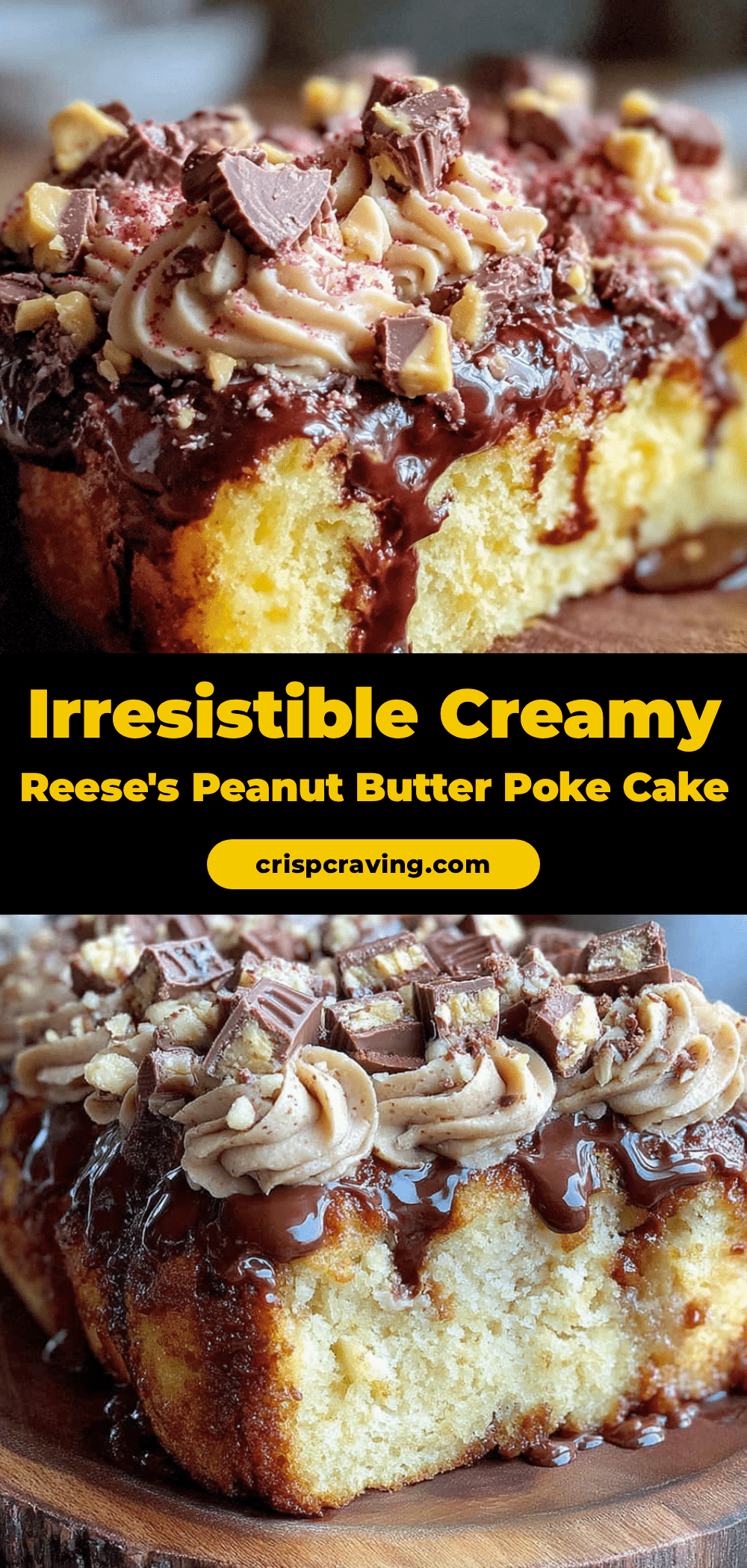 creamy reeses peanut butter poke cake recipe
