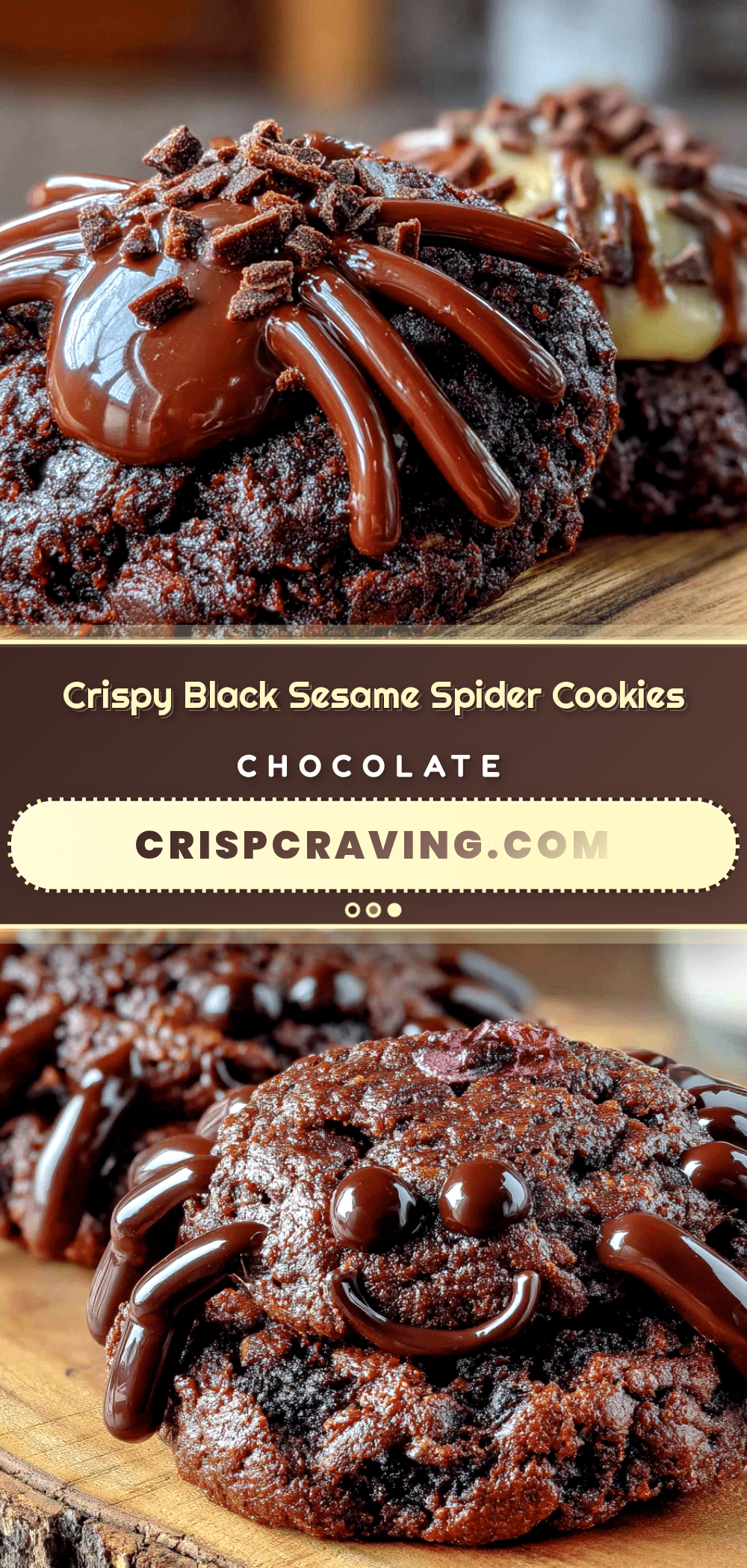 crispy black sesame spider cookies recipe