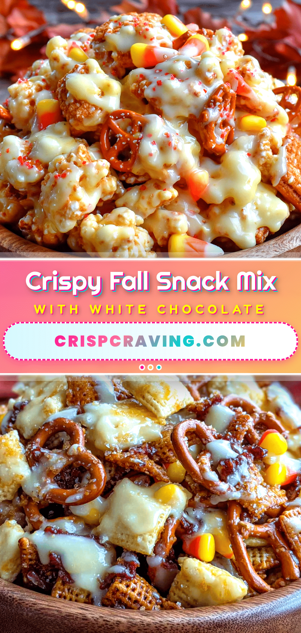 crispy fall snack mix with white chocolate recipe