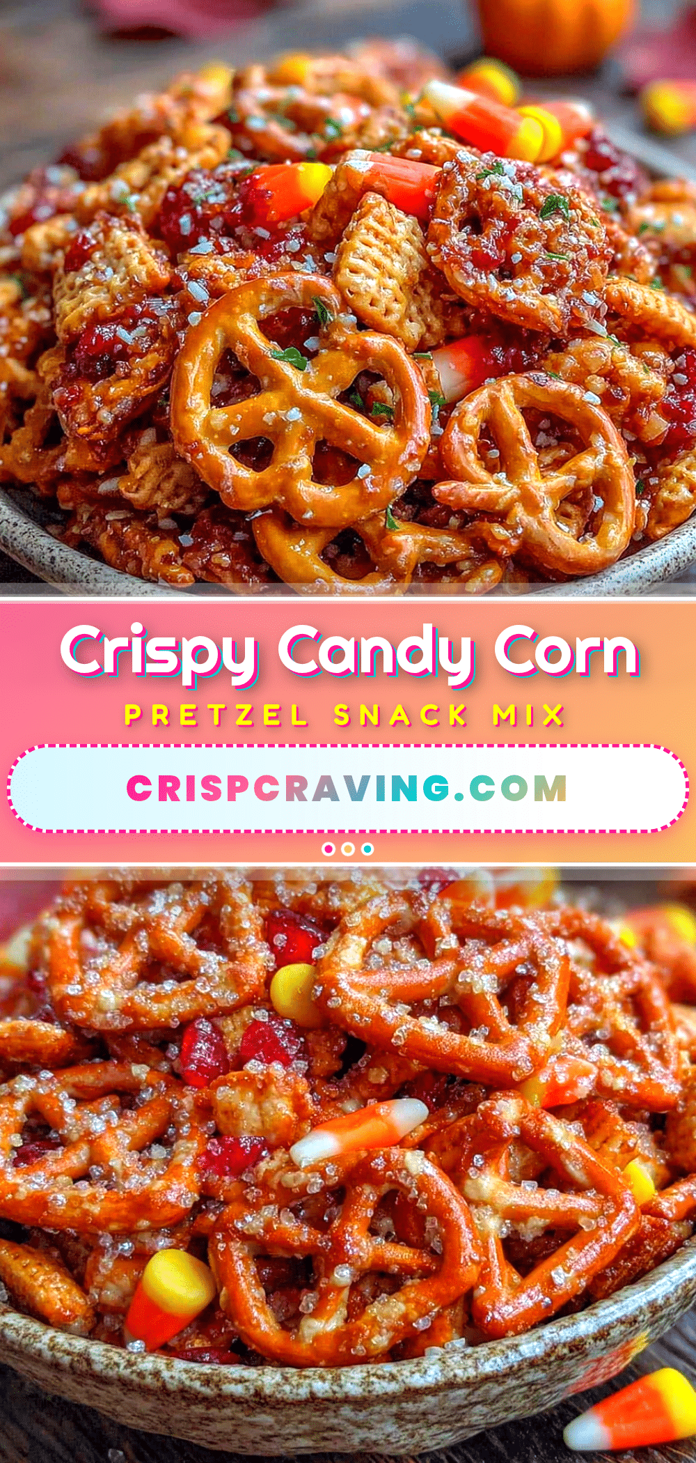 Crispy Halloween Snack Mix with Candy Corn recipe