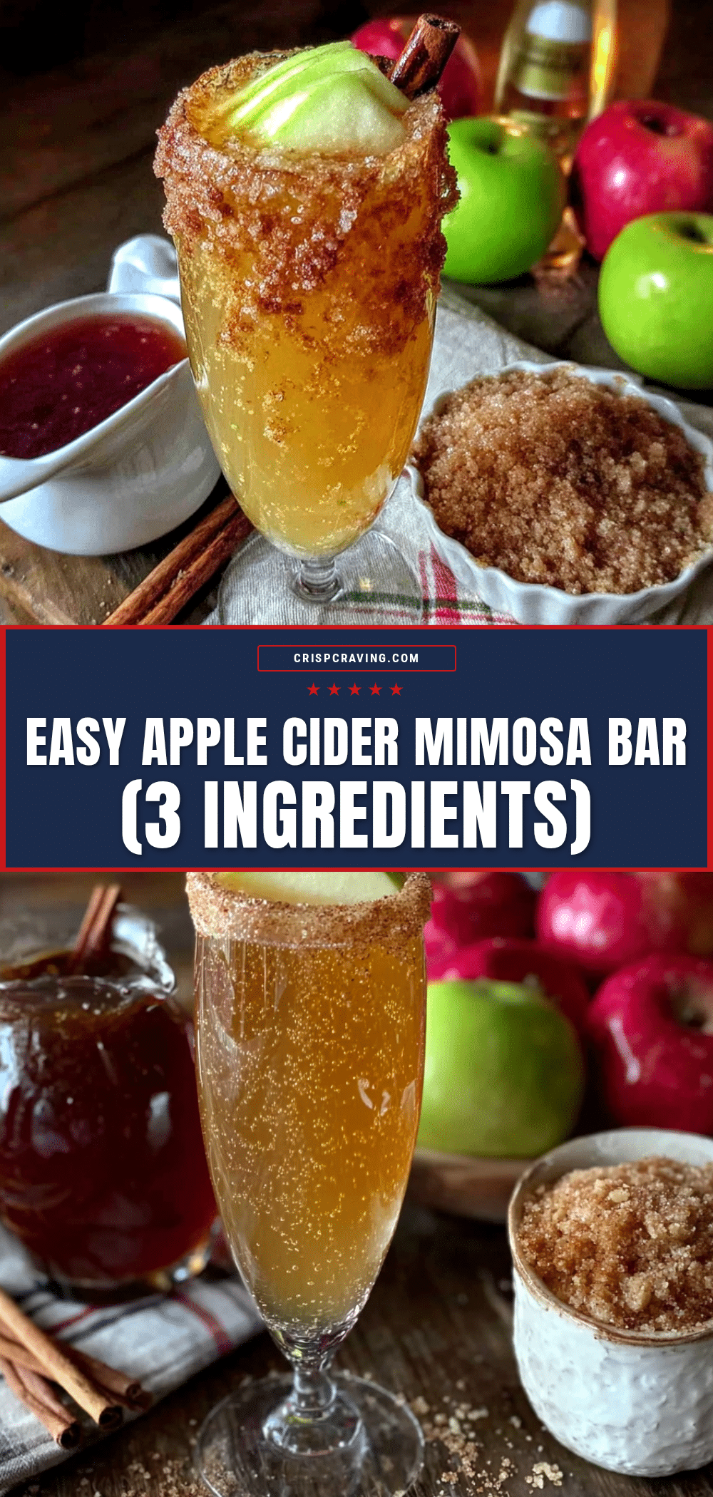 easy apple cider mimosa bar recipe