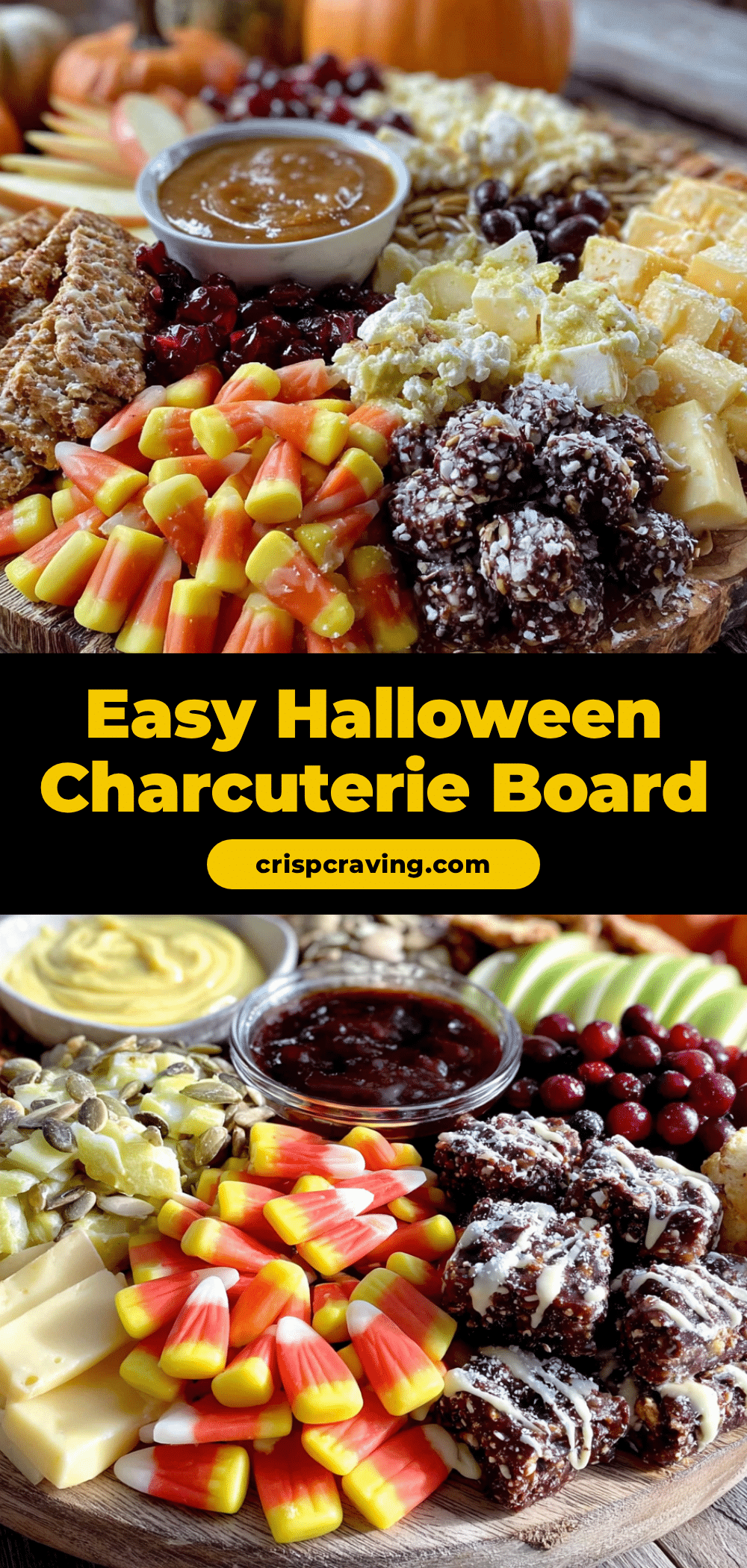 Easy Halloween Charcuterie Board with Candy Corn recipe