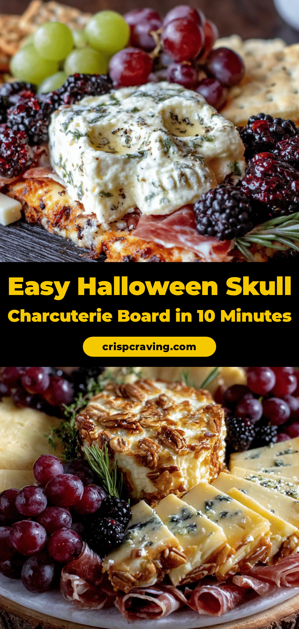 Easy Halloween Skull Charcuterie Board in 10 Minutes recipe