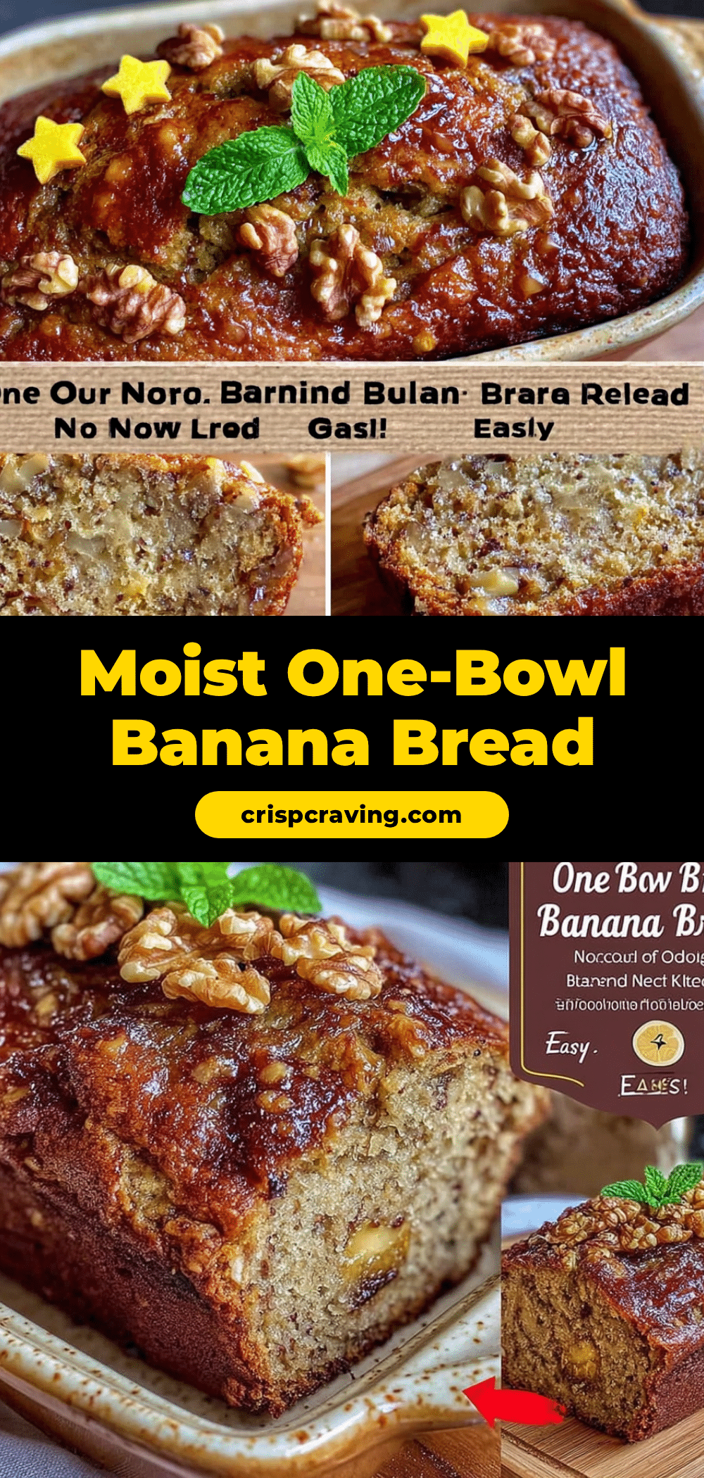 easy one-bowl banana bread recipe
